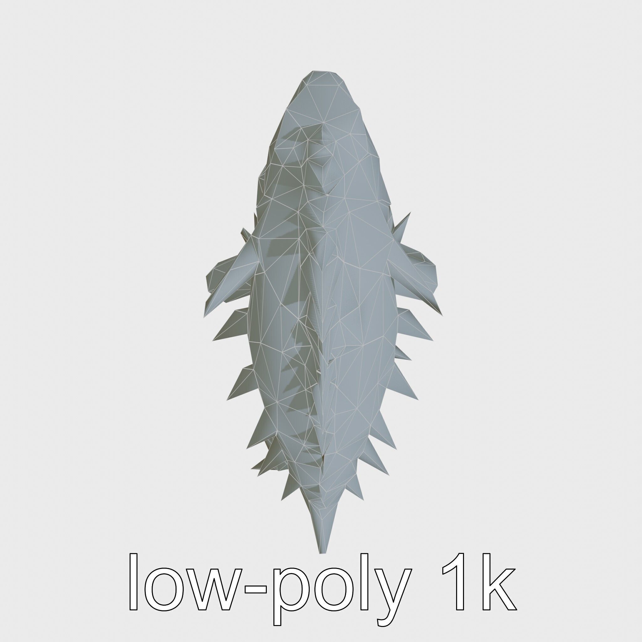 Spiky Monster Creature with Suction Cups and Sharp Teeth Low-poly 3D model_20