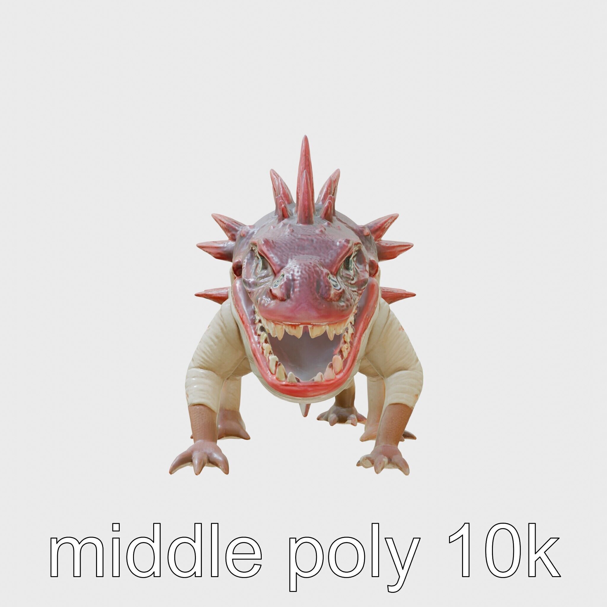 Spiky Monster Creature with Suction Cups and Sharp Teeth Low-poly 3D model_2