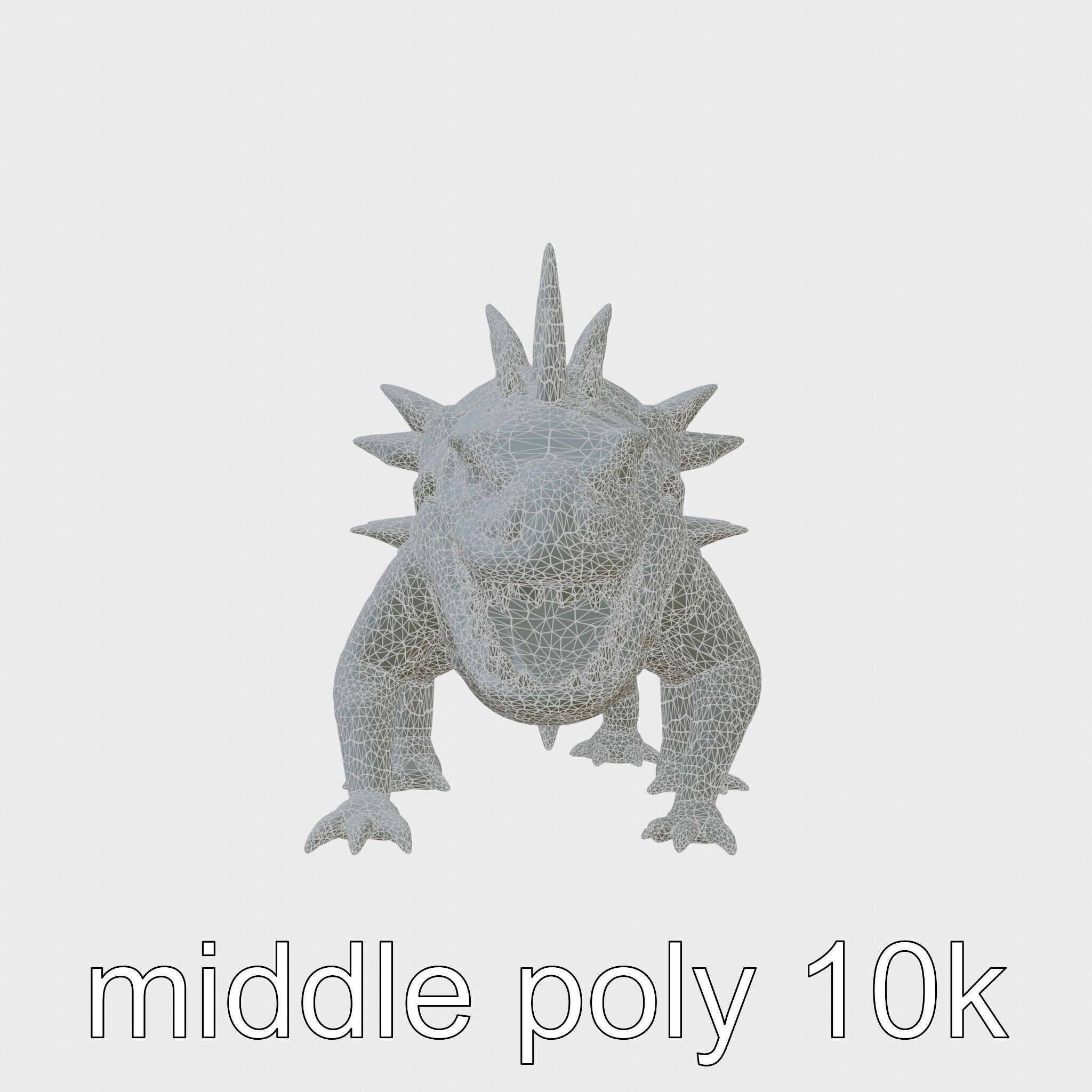 Spiky Monster Creature with Suction Cups and Sharp Teeth Low-poly 3D model_5