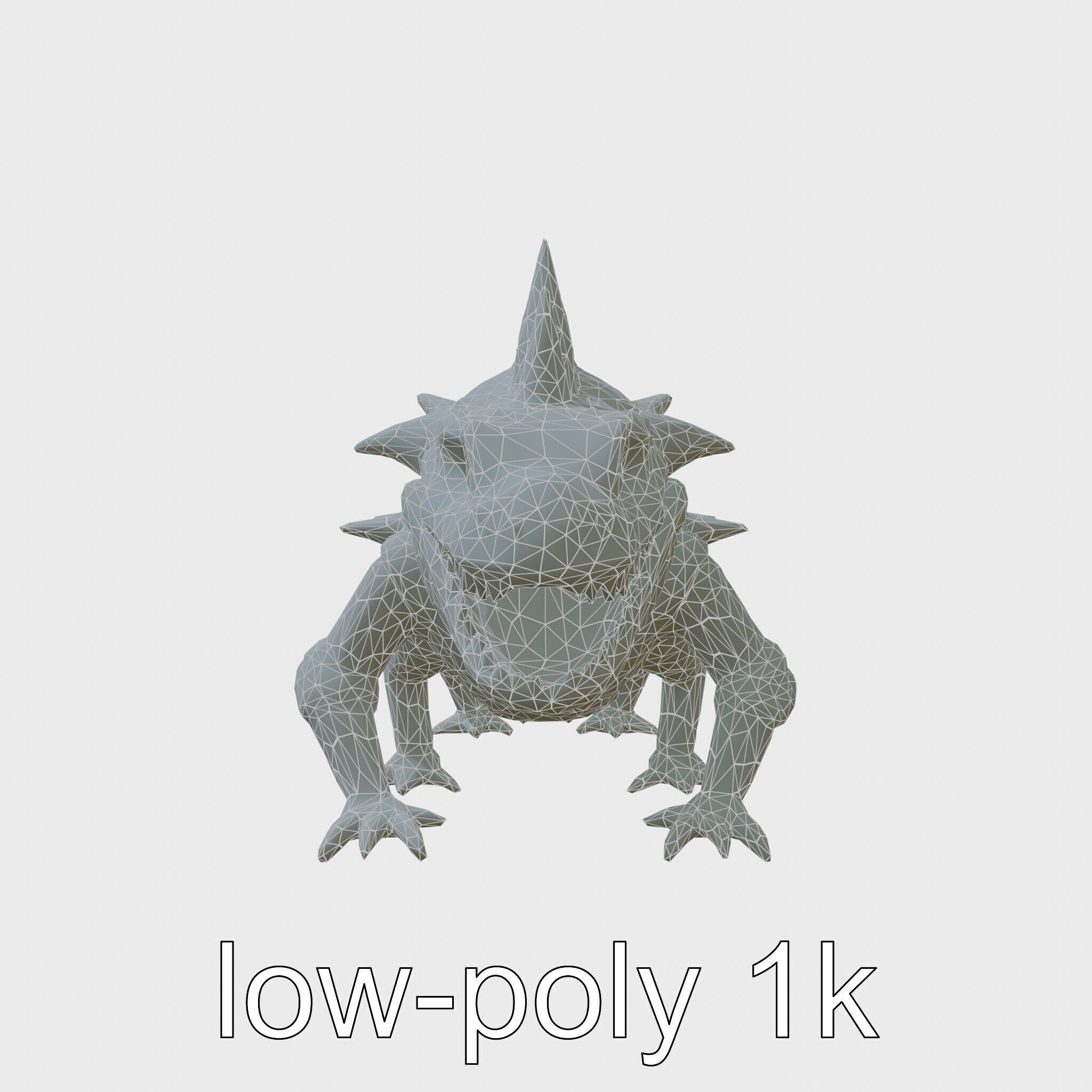 Spiky Monster Creature with Suction Cups and Sharp Teeth Low-poly 3D model_6