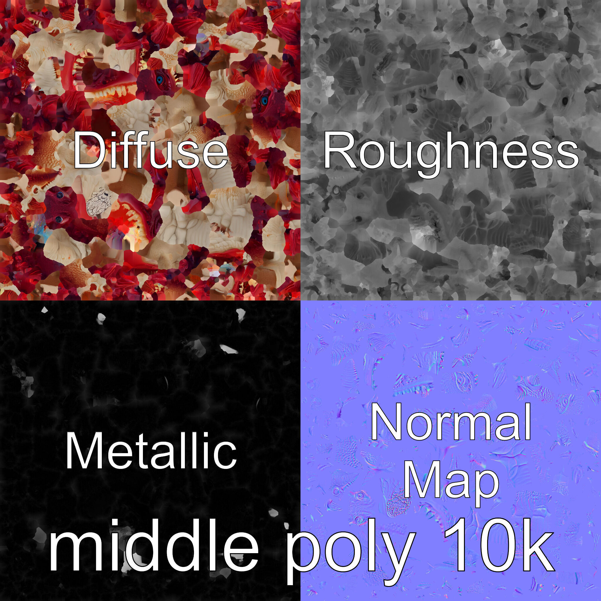 Spiky Monster Creature with Suction Cups and Sharp Teeth Low-poly 3D model_28