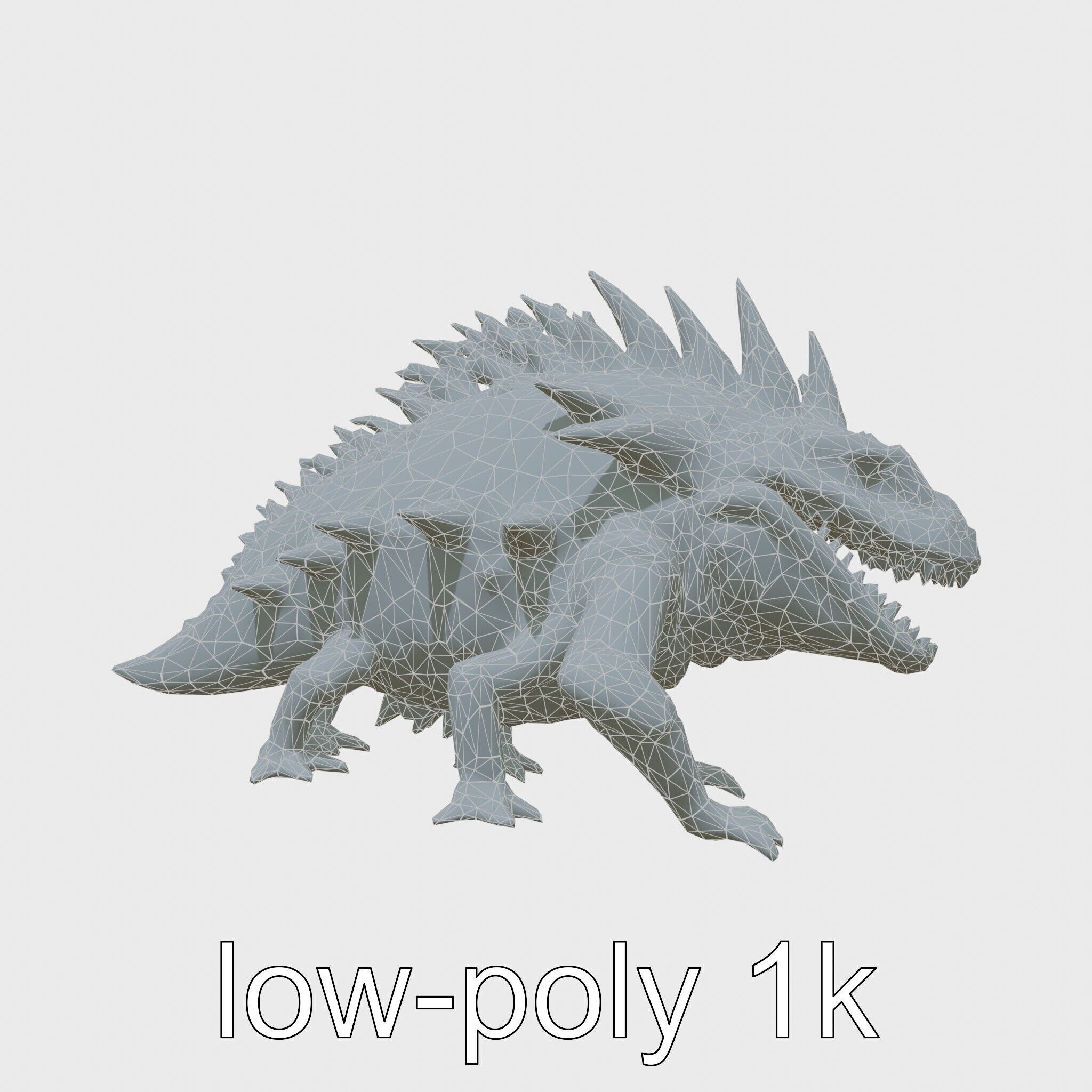 Spiky Monster Creature with Suction Cups and Sharp Teeth Low-poly 3D model_26