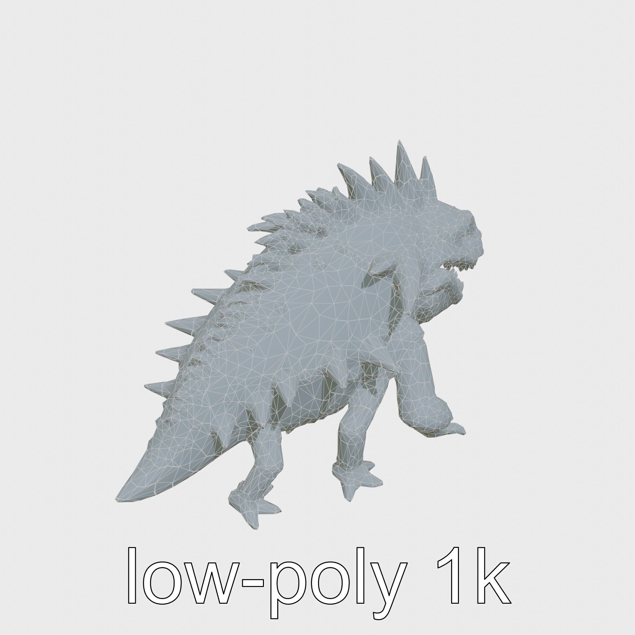 Spiky Monster Creature with Suction Cups and Sharp Teeth Low-poly 3D model_24