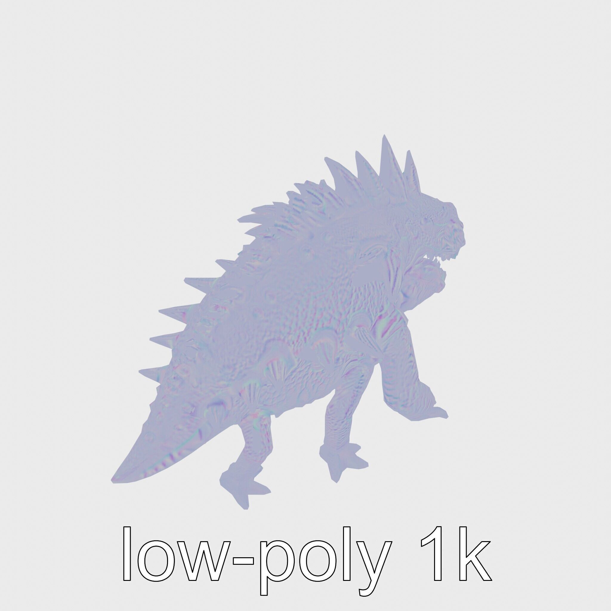 Spiky Monster Creature with Suction Cups and Sharp Teeth Low-poly 3D model_14