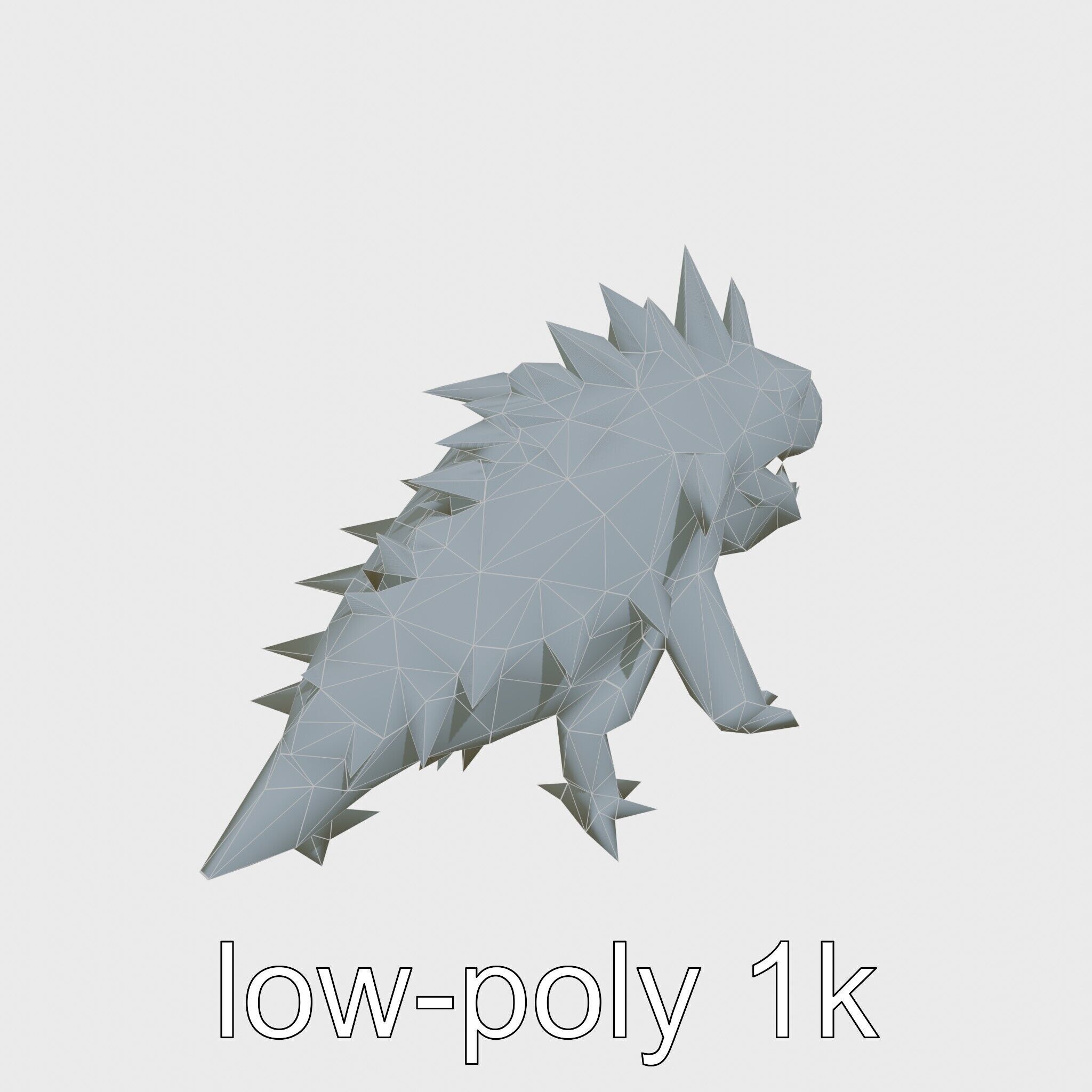 Spiky Monster Creature with Suction Cups and Sharp Teeth Low-poly 3D model_11