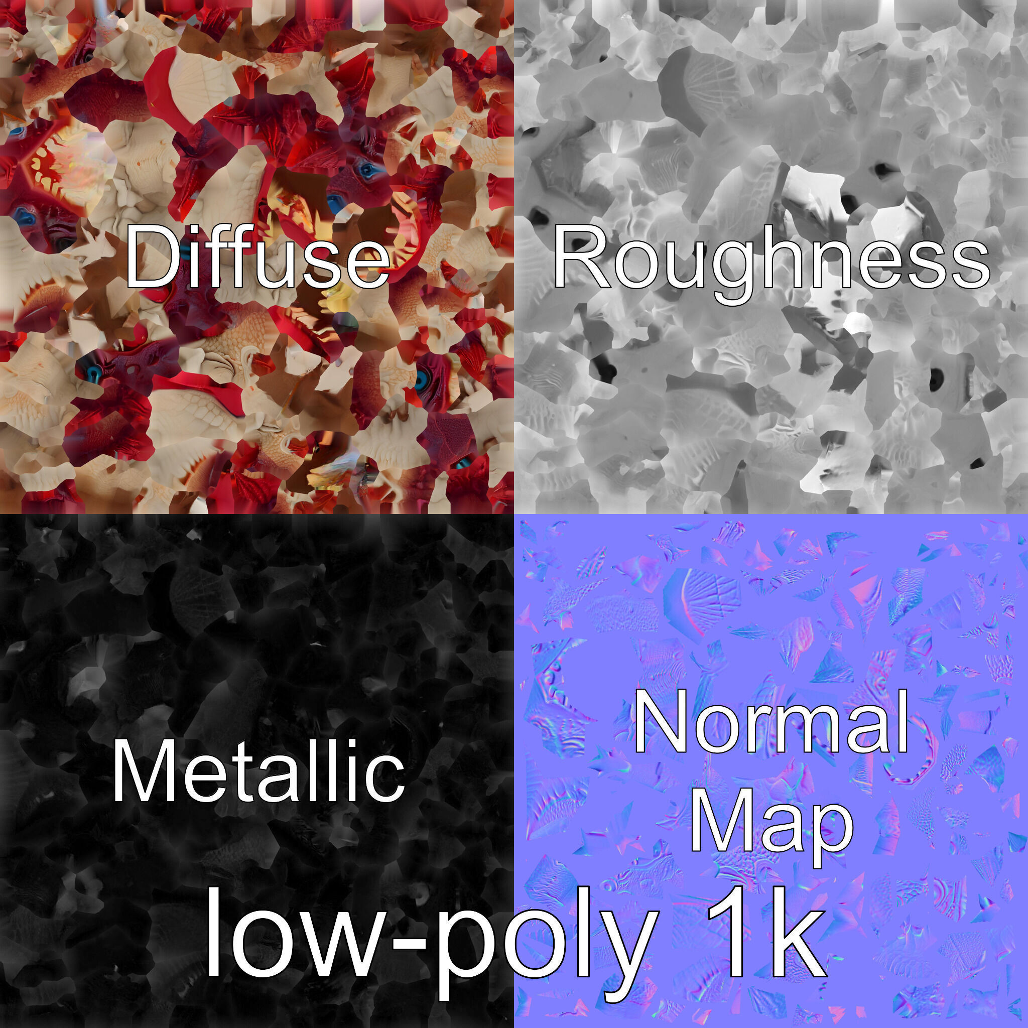 Spiky Monster Creature with Suction Cups and Sharp Teeth Low-poly 3D model_1