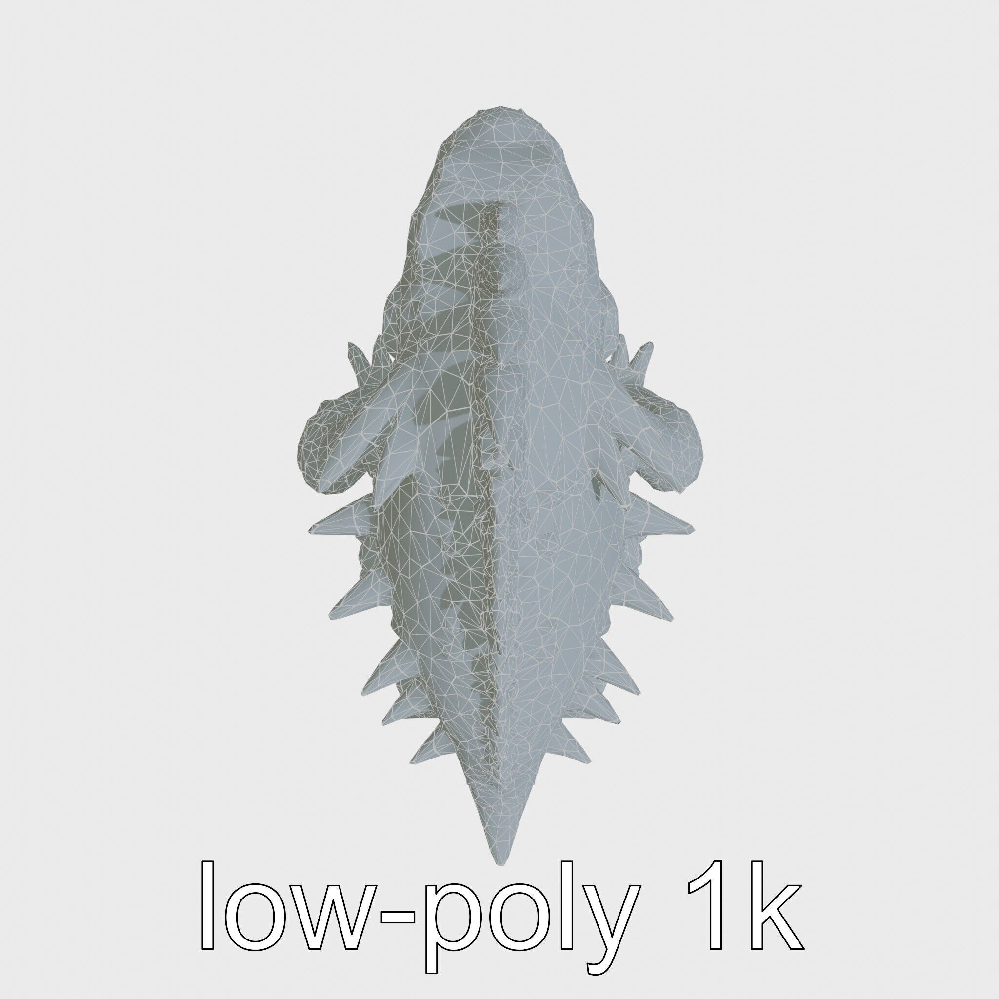 Spiky Monster Creature with Suction Cups and Sharp Teeth Low-poly 3D model_22