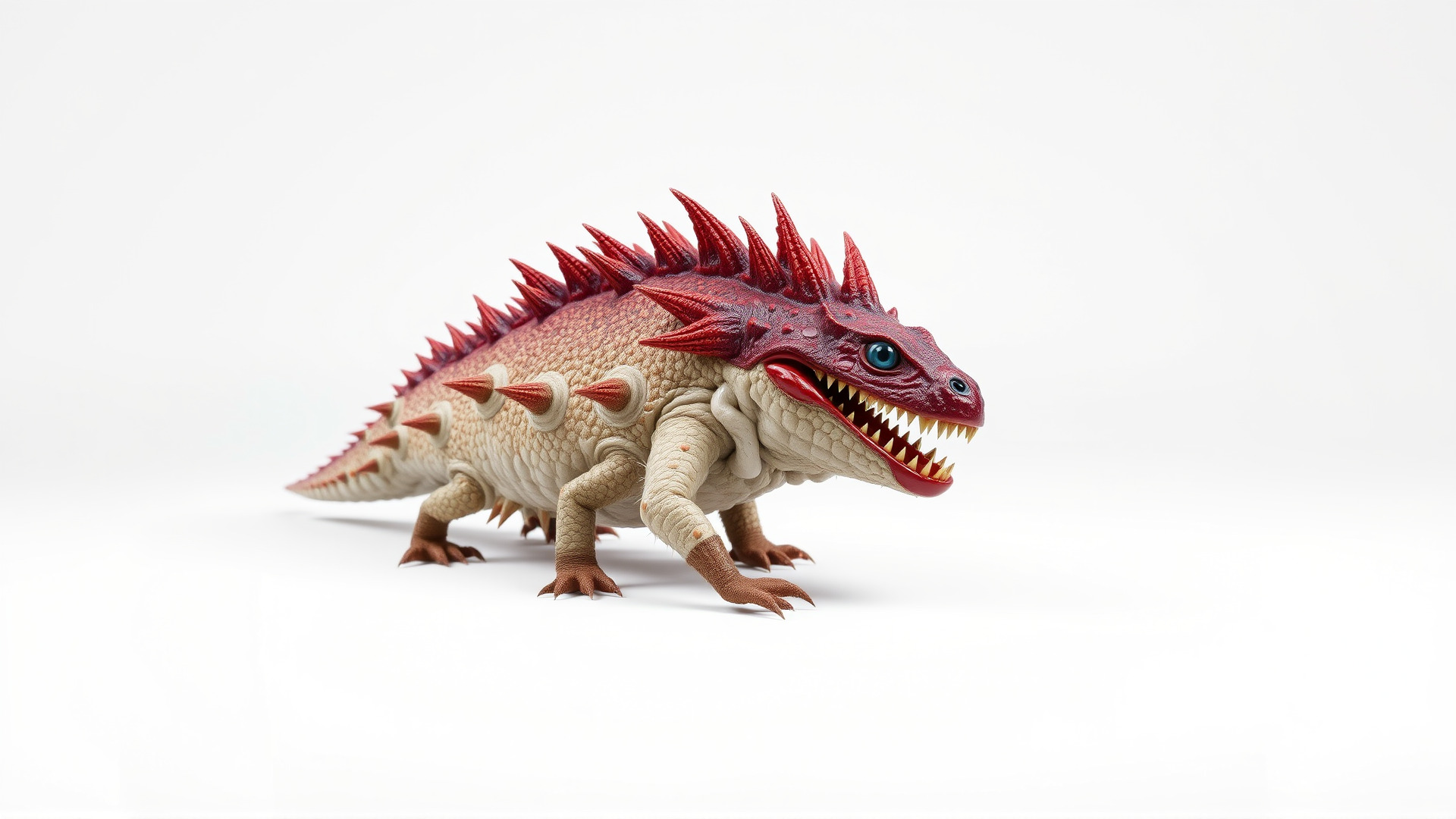 Spiky Monster Creature with Suction Cups and Sharp Teeth Low-poly 3D model_3