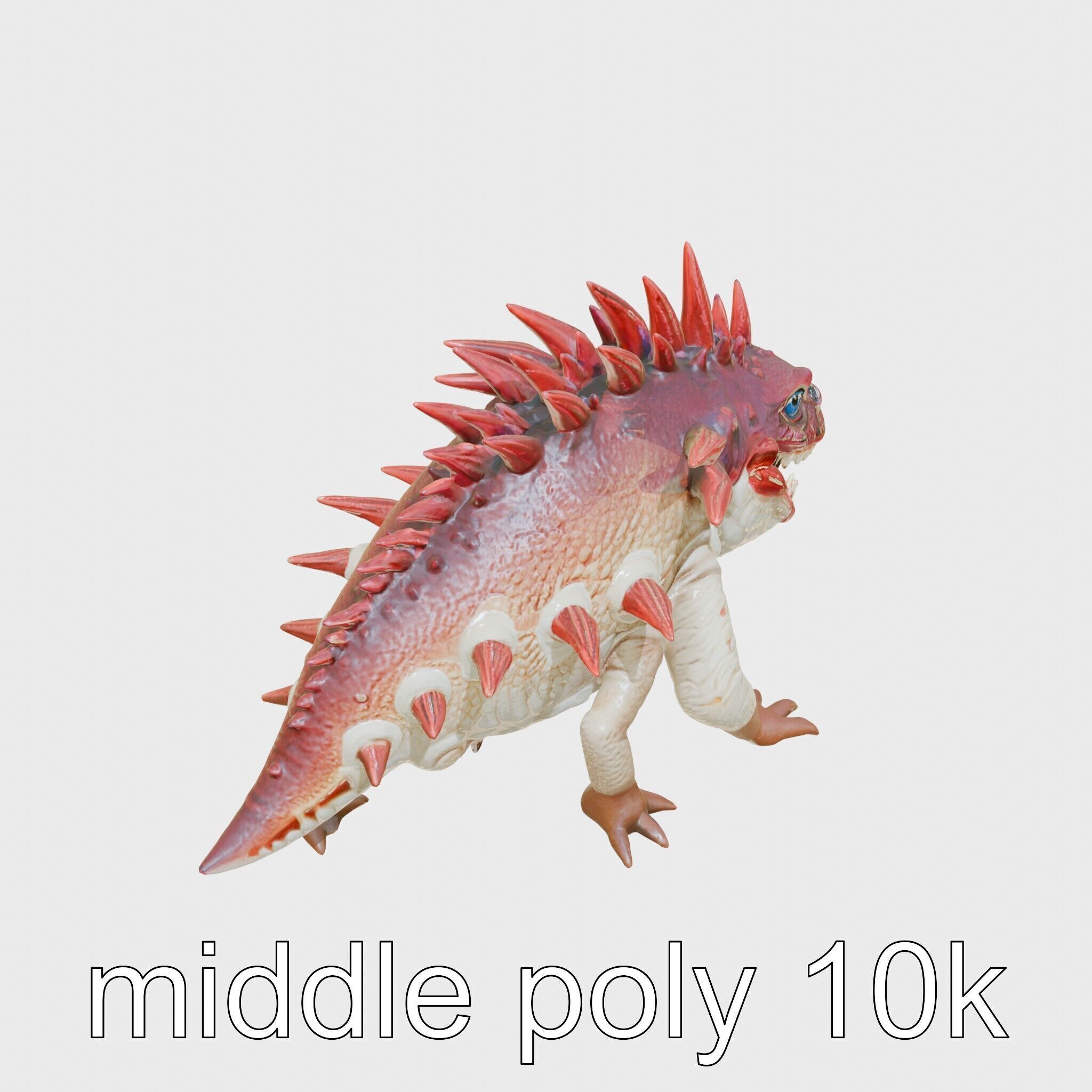 Spiky Monster Creature with Suction Cups and Sharp Teeth Low-poly 3D model_8