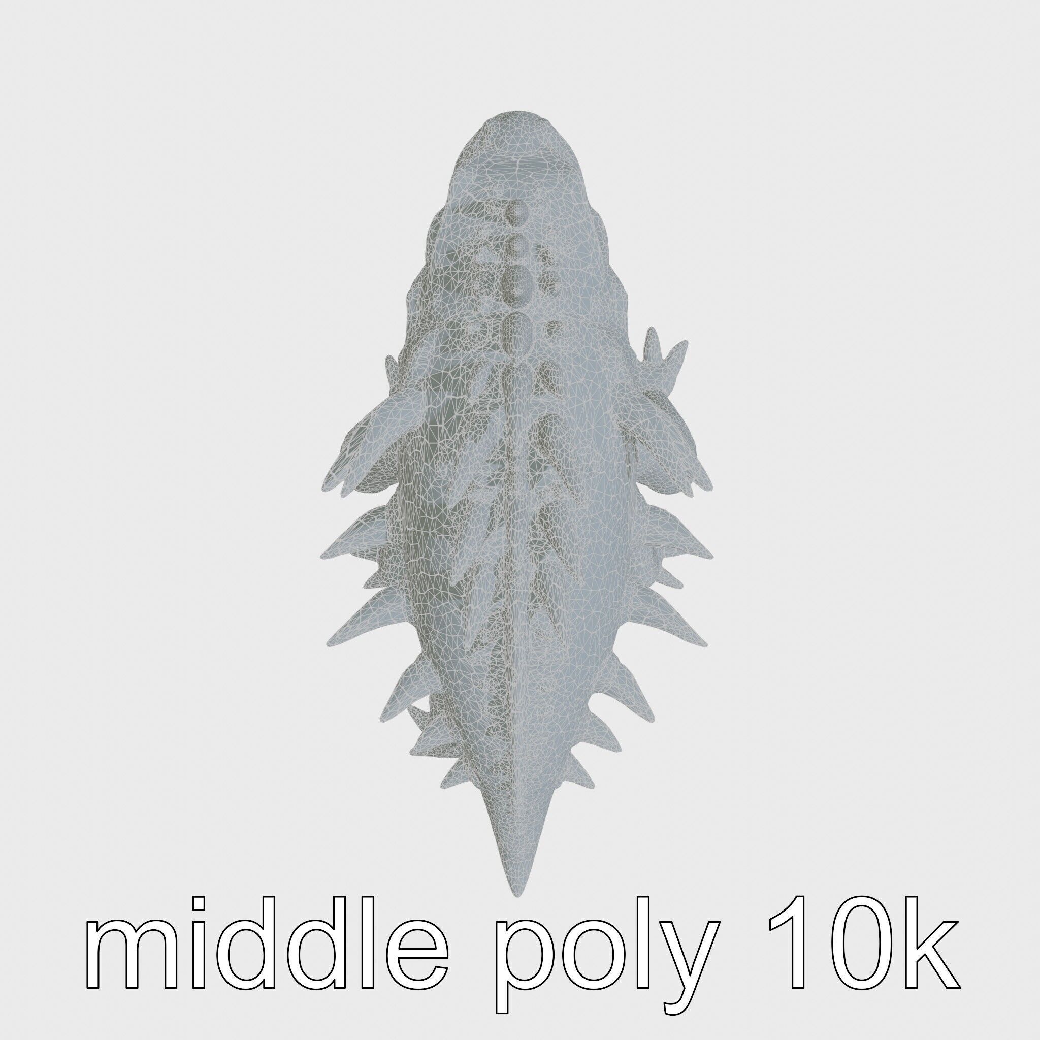 Spiky Monster Creature with Suction Cups and Sharp Teeth Low-poly 3D model_29