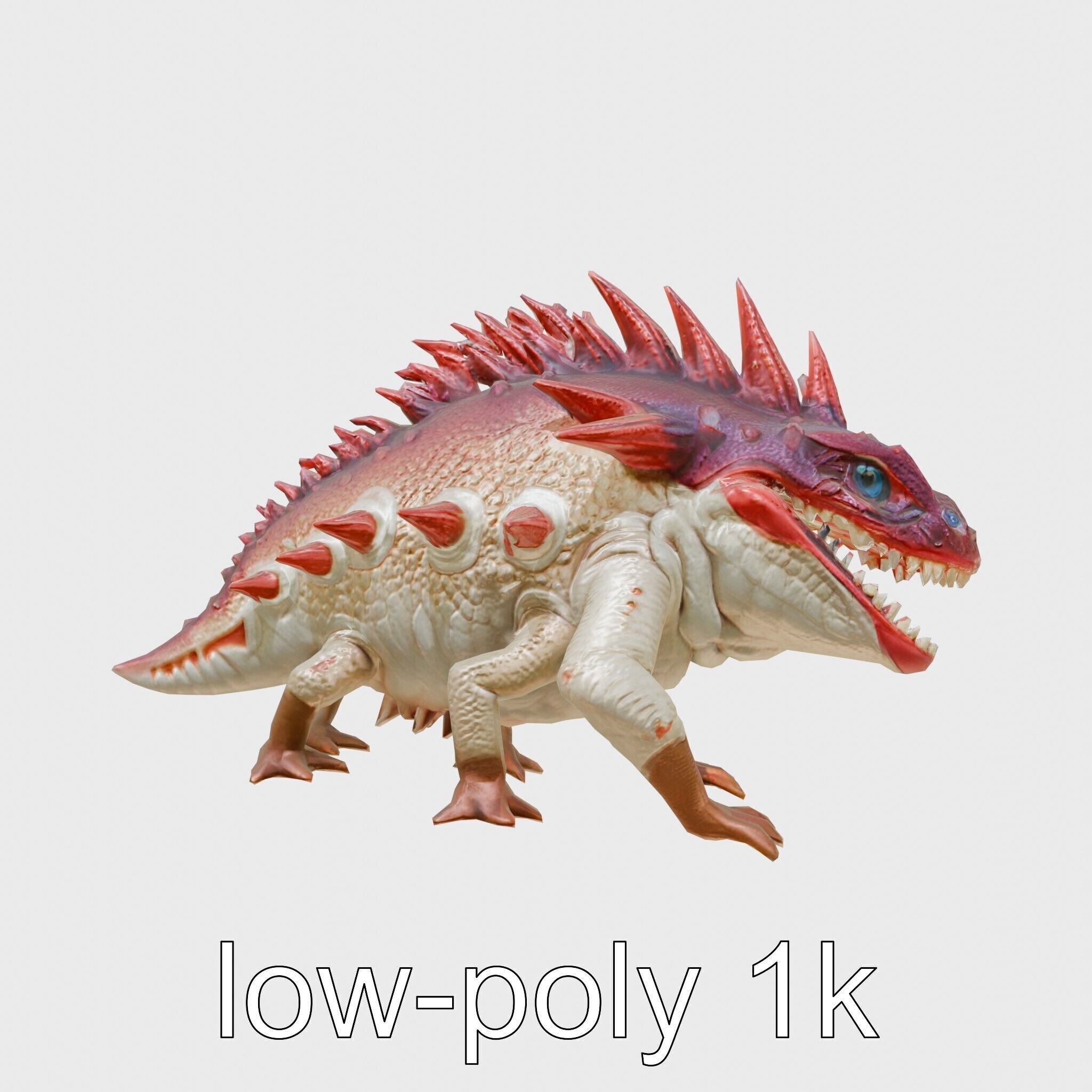 Spiky Monster Creature with Suction Cups and Sharp Teeth Low-poly 3D model_27