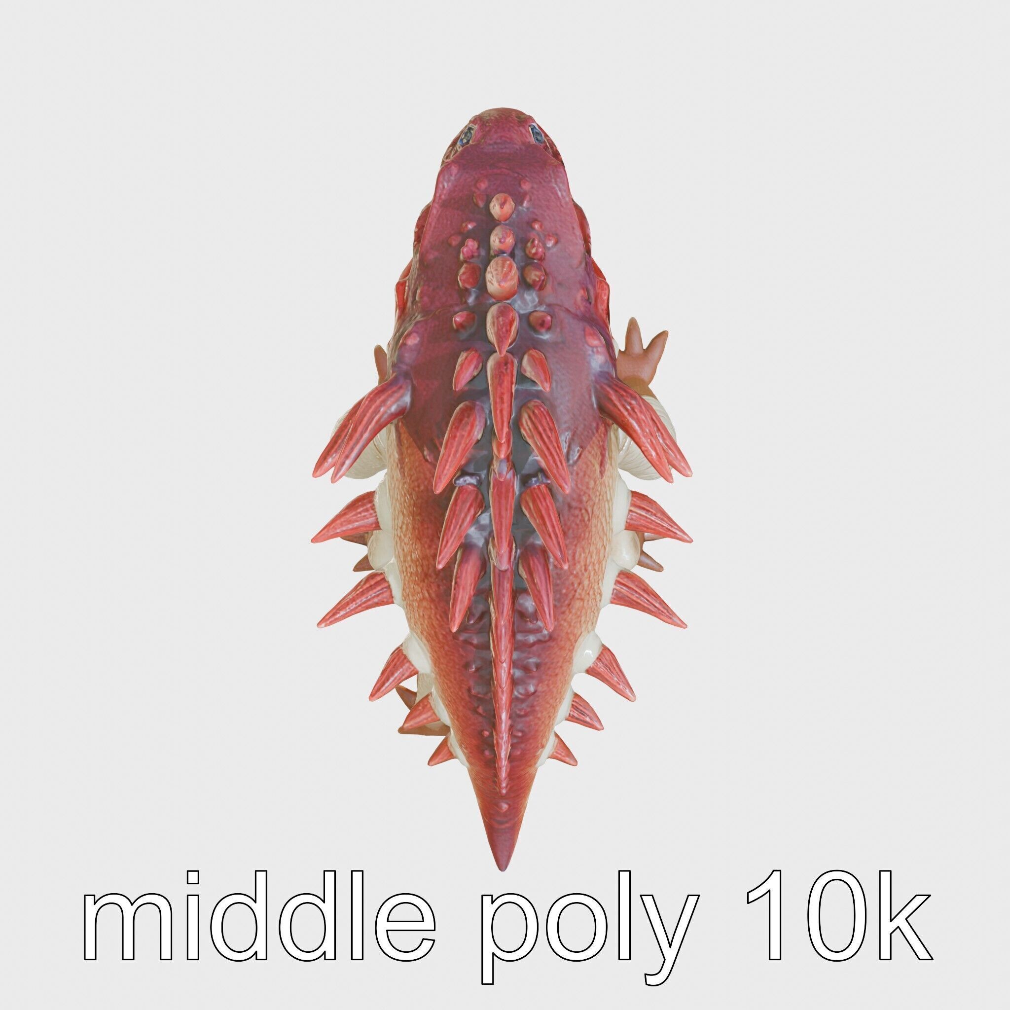 Spiky Monster Creature with Suction Cups and Sharp Teeth Low-poly 3D model_23