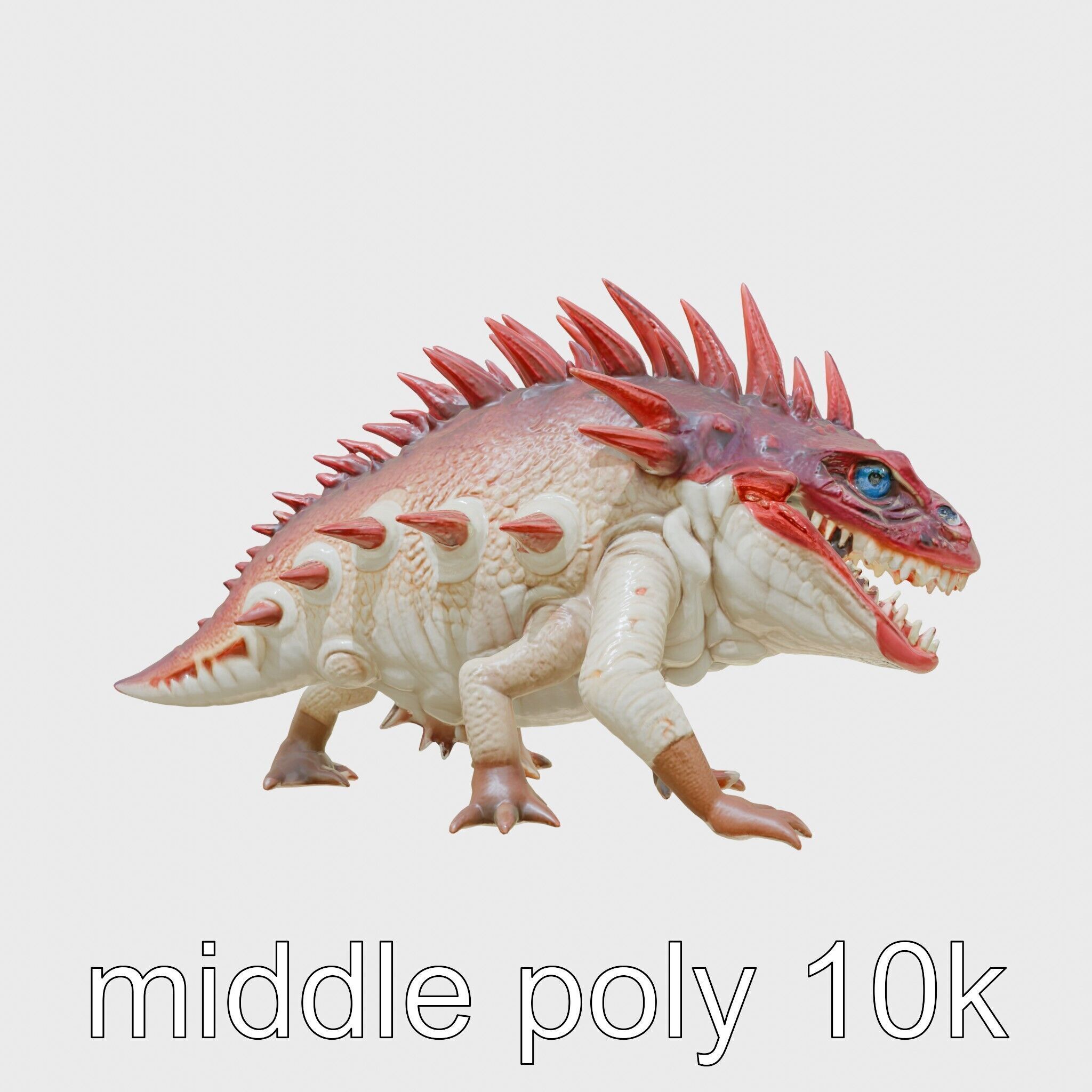 Spiky Monster Creature with Suction Cups and Sharp Teeth Low-poly 3D model_12