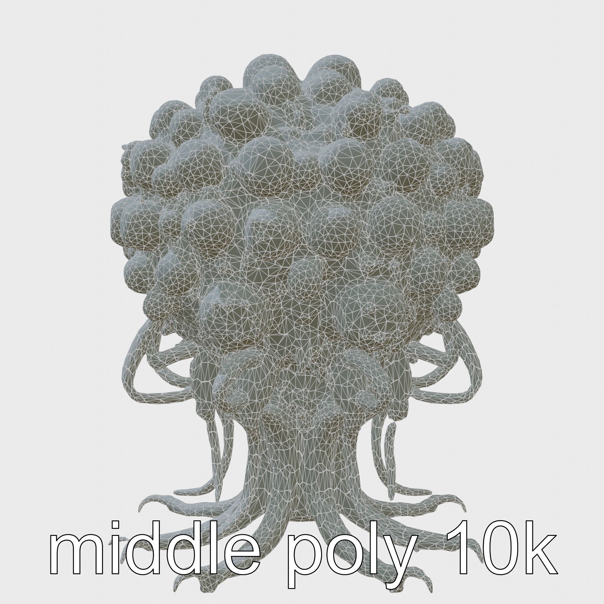 Insectoid Creature with Multiple Eyes and Gelatinous Base Low-poly 3D model_5