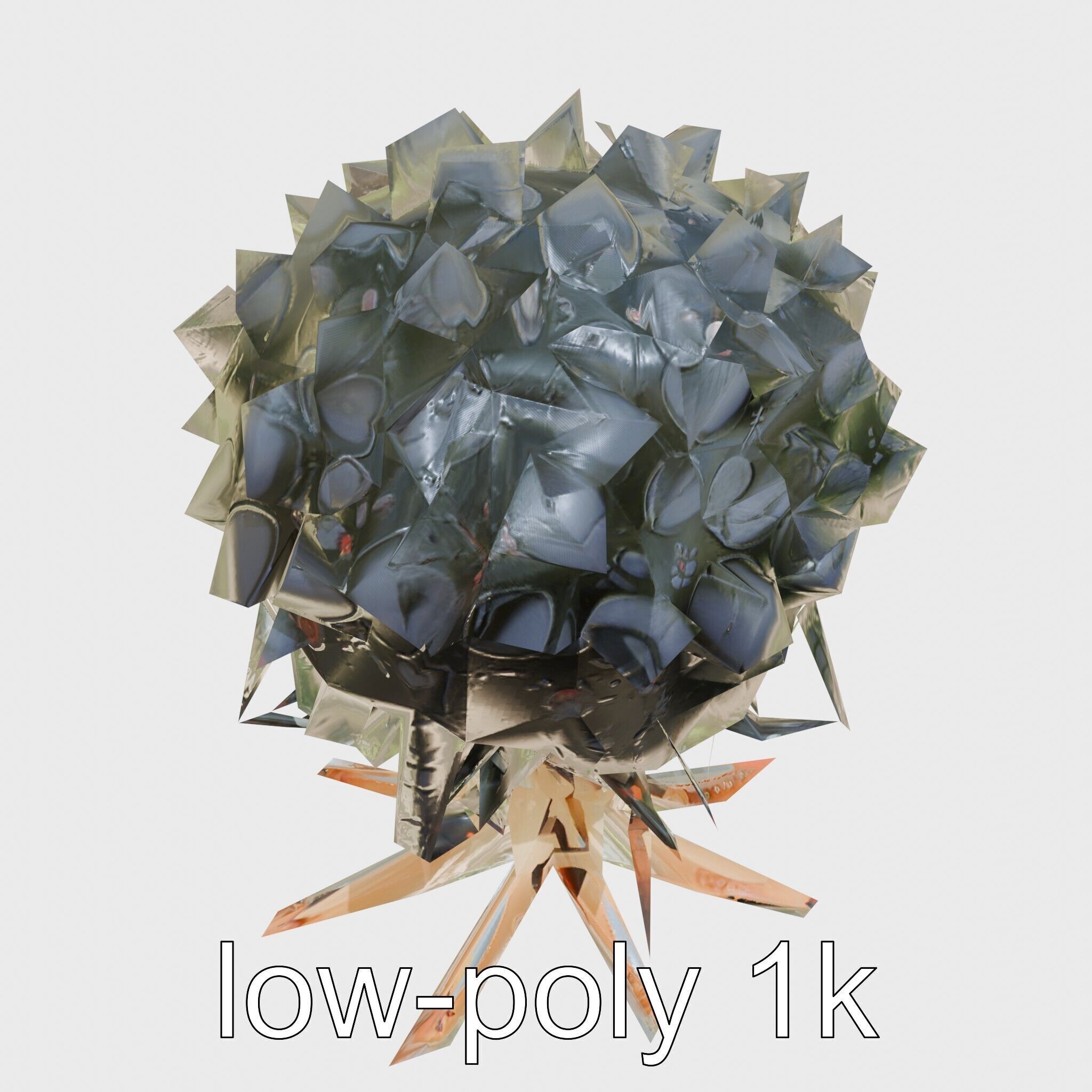 Insectoid Creature with Multiple Eyes and Gelatinous Base Low-poly 3D model_20