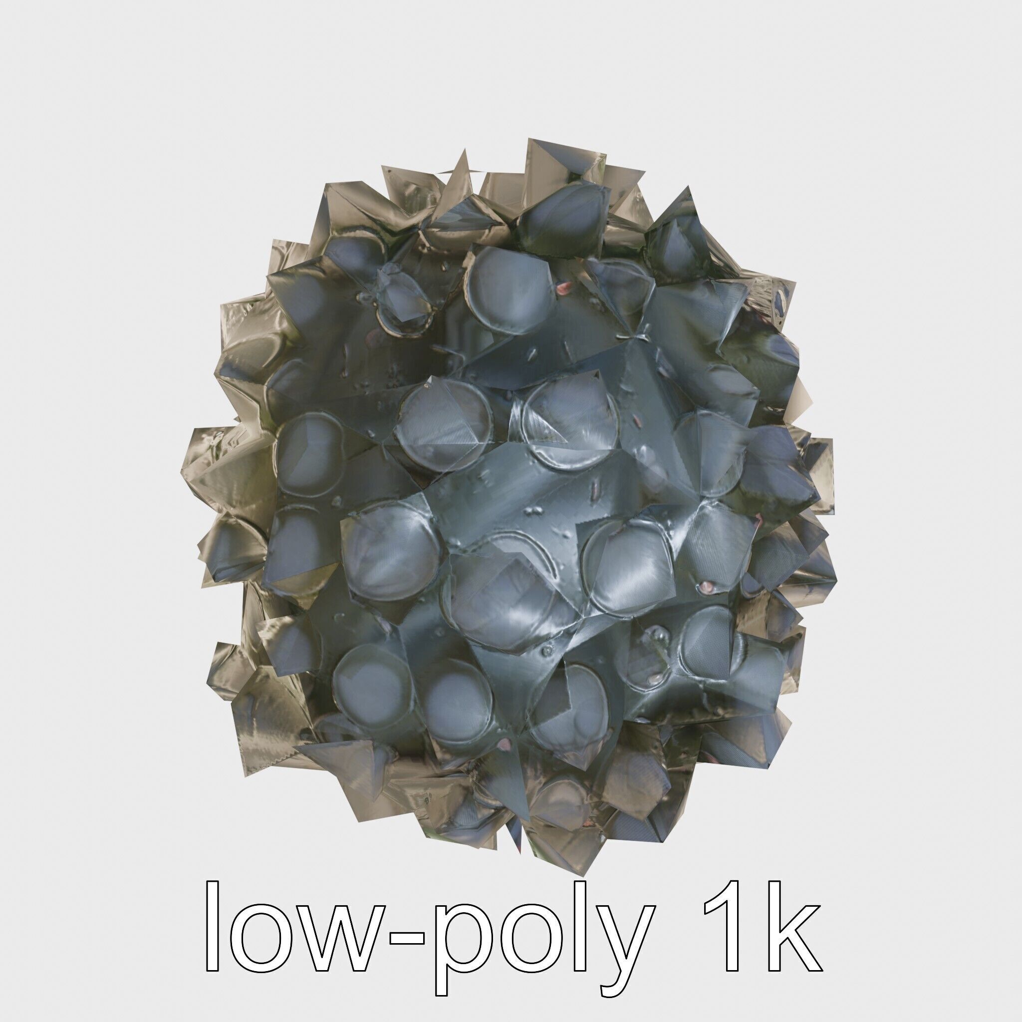 Insectoid Creature with Multiple Eyes and Gelatinous Base Low-poly 3D model_11