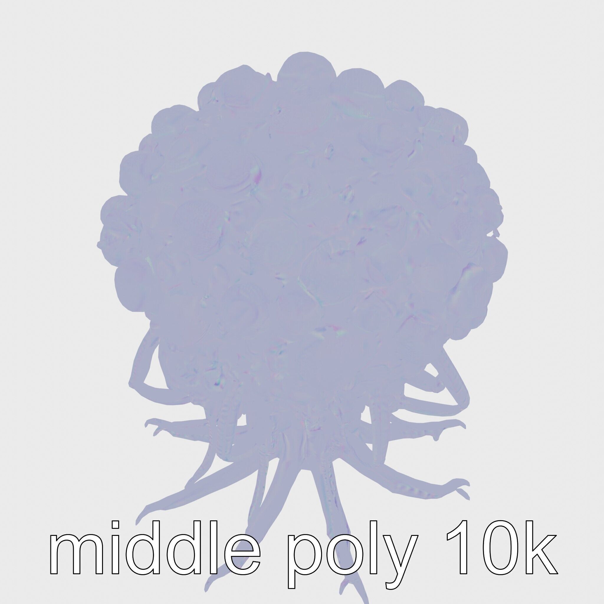 Insectoid Creature with Multiple Eyes and Gelatinous Base Low-poly 3D model_13