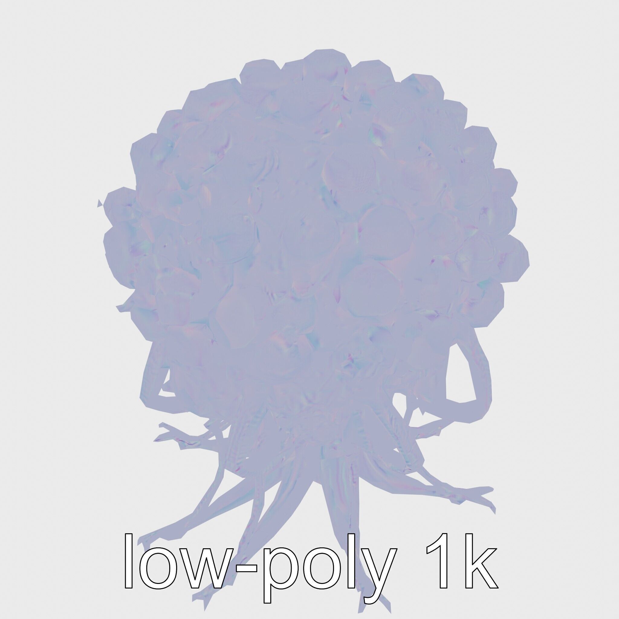 Insectoid Creature with Multiple Eyes and Gelatinous Base Low-poly 3D model_18