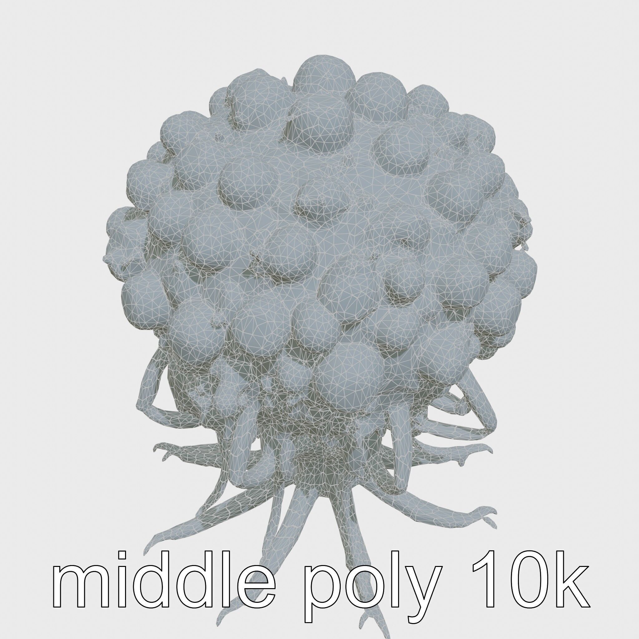 Insectoid Creature with Multiple Eyes and Gelatinous Base Low-poly 3D model_24