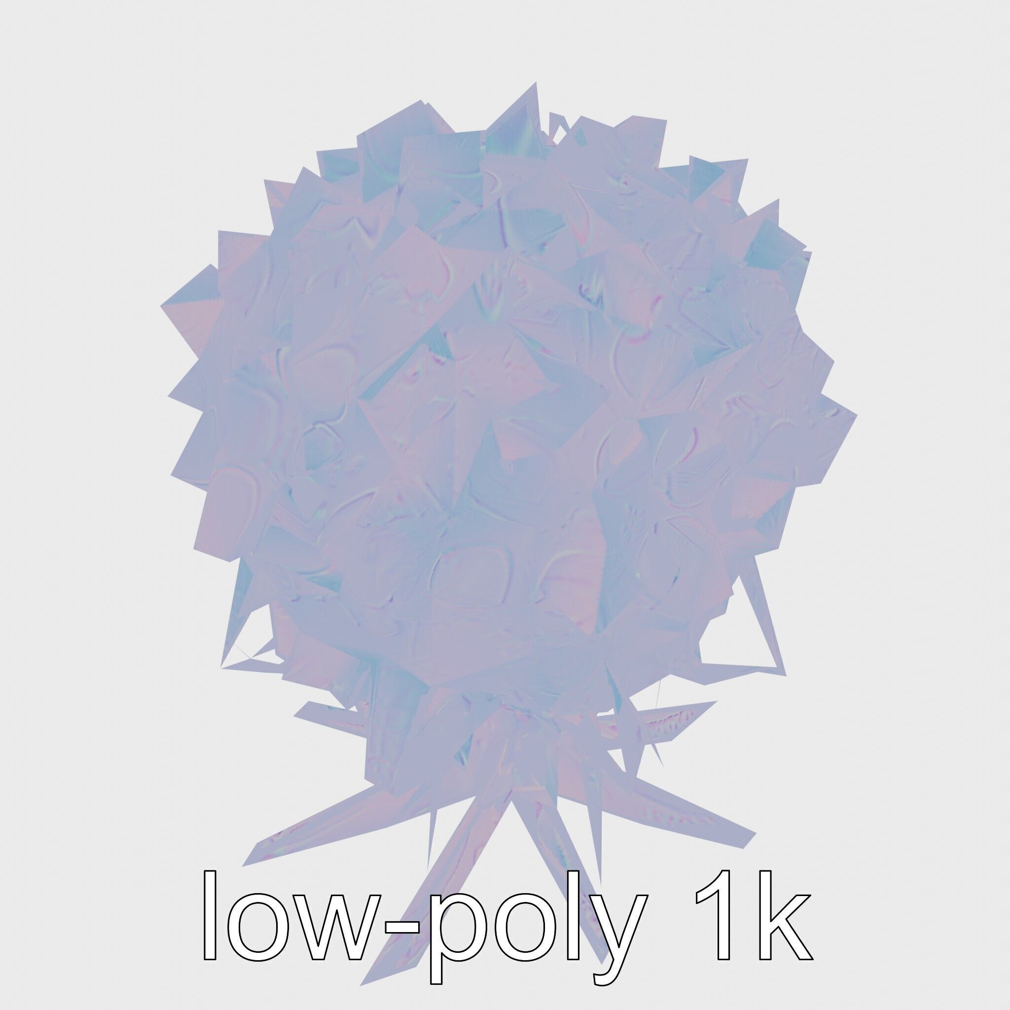 Insectoid Creature with Multiple Eyes and Gelatinous Base Low-poly 3D model_12