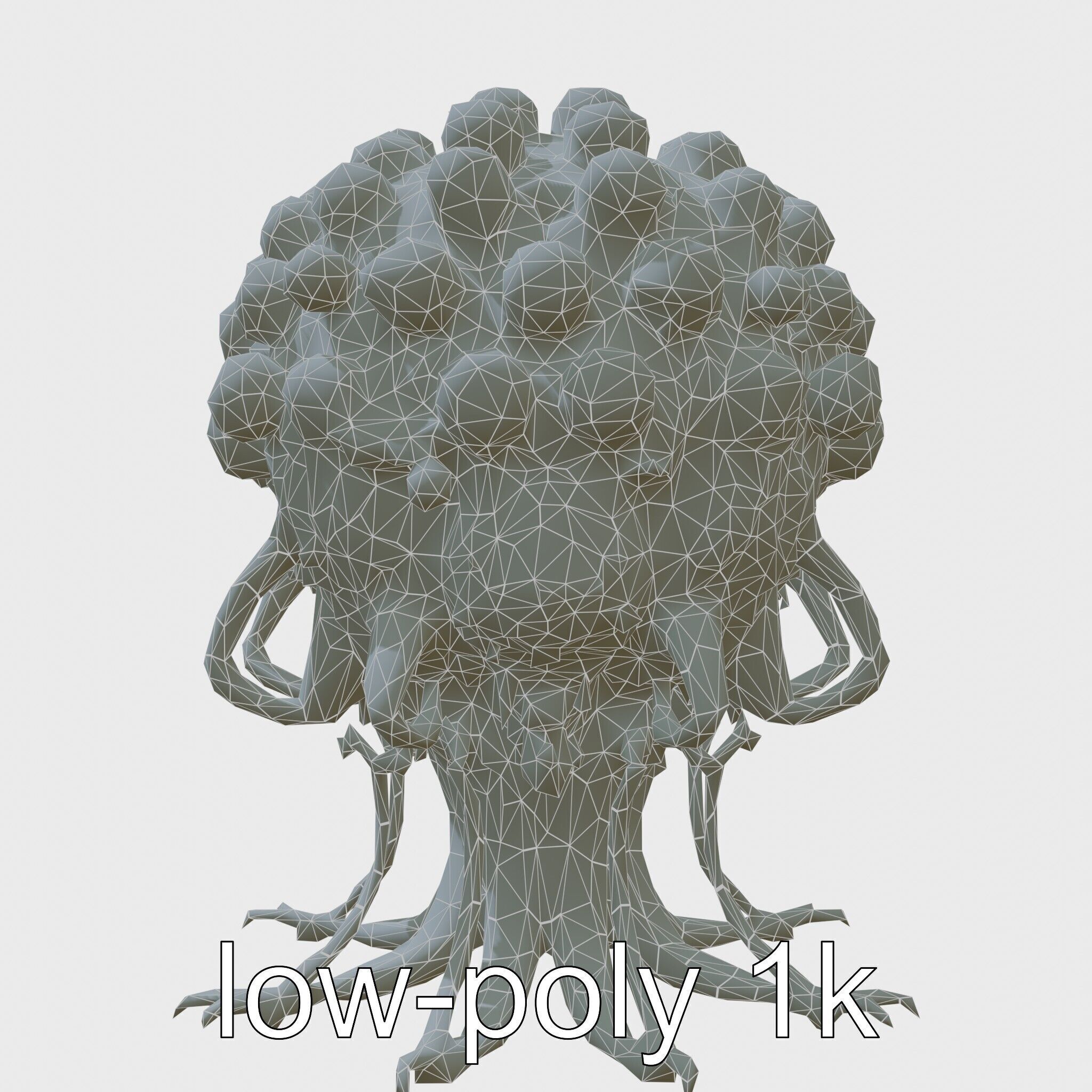 Insectoid Creature with Multiple Eyes and Gelatinous Base Low-poly 3D model_23