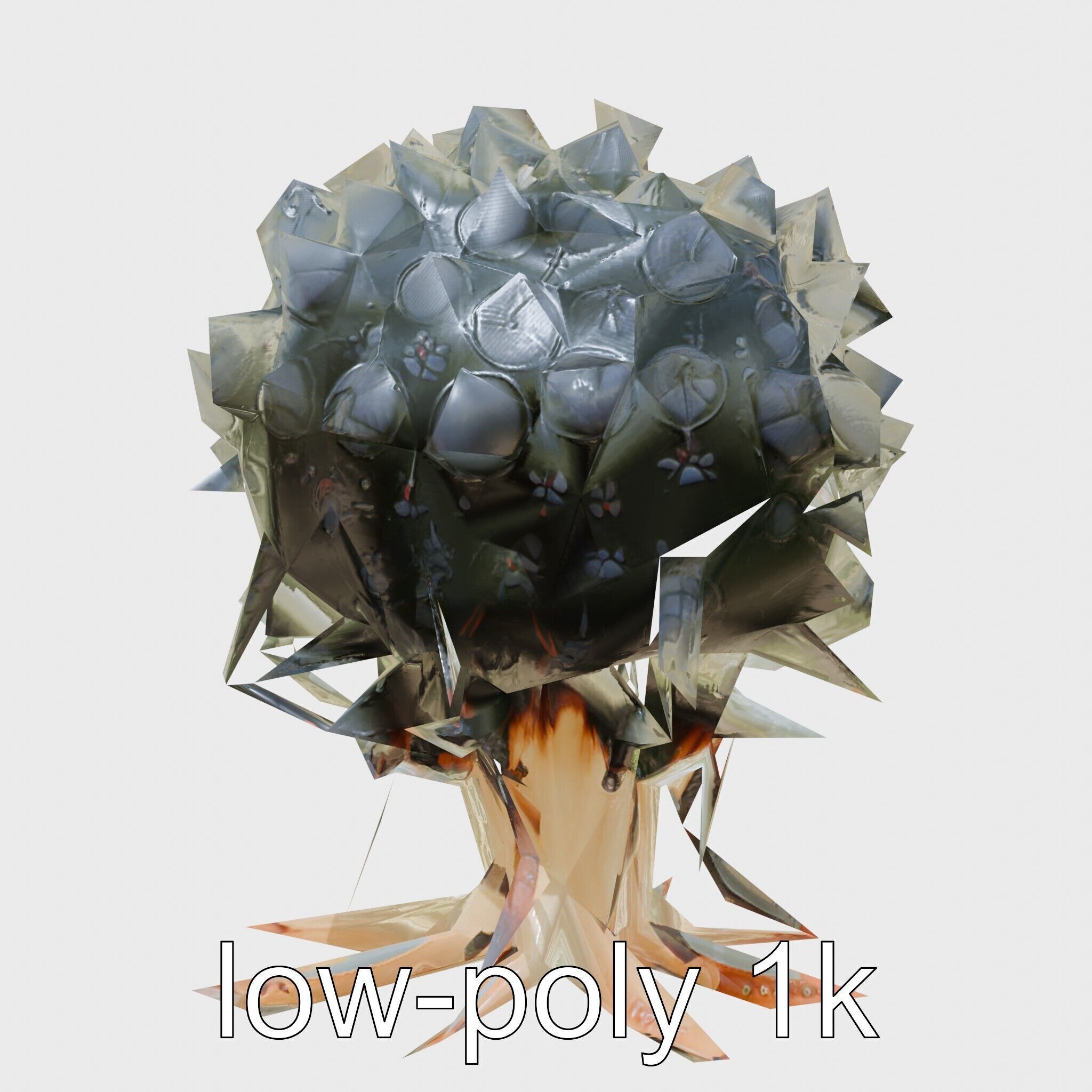 Insectoid Creature with Multiple Eyes and Gelatinous Base Low-poly 3D model_10