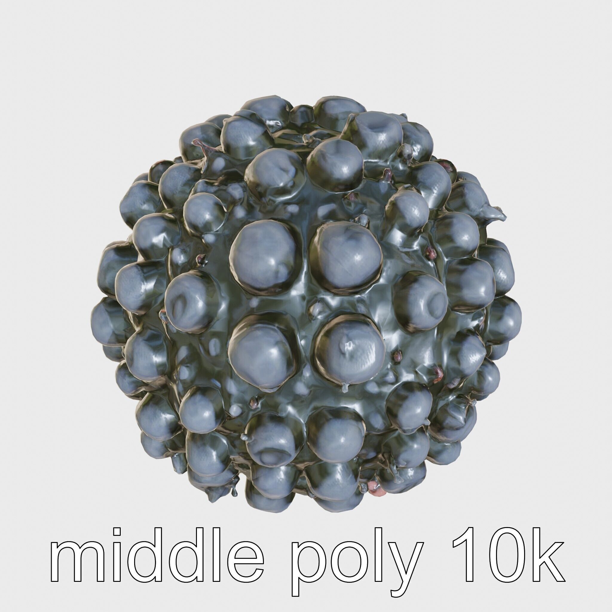 Insectoid Creature with Multiple Eyes and Gelatinous Base Low-poly 3D model_25