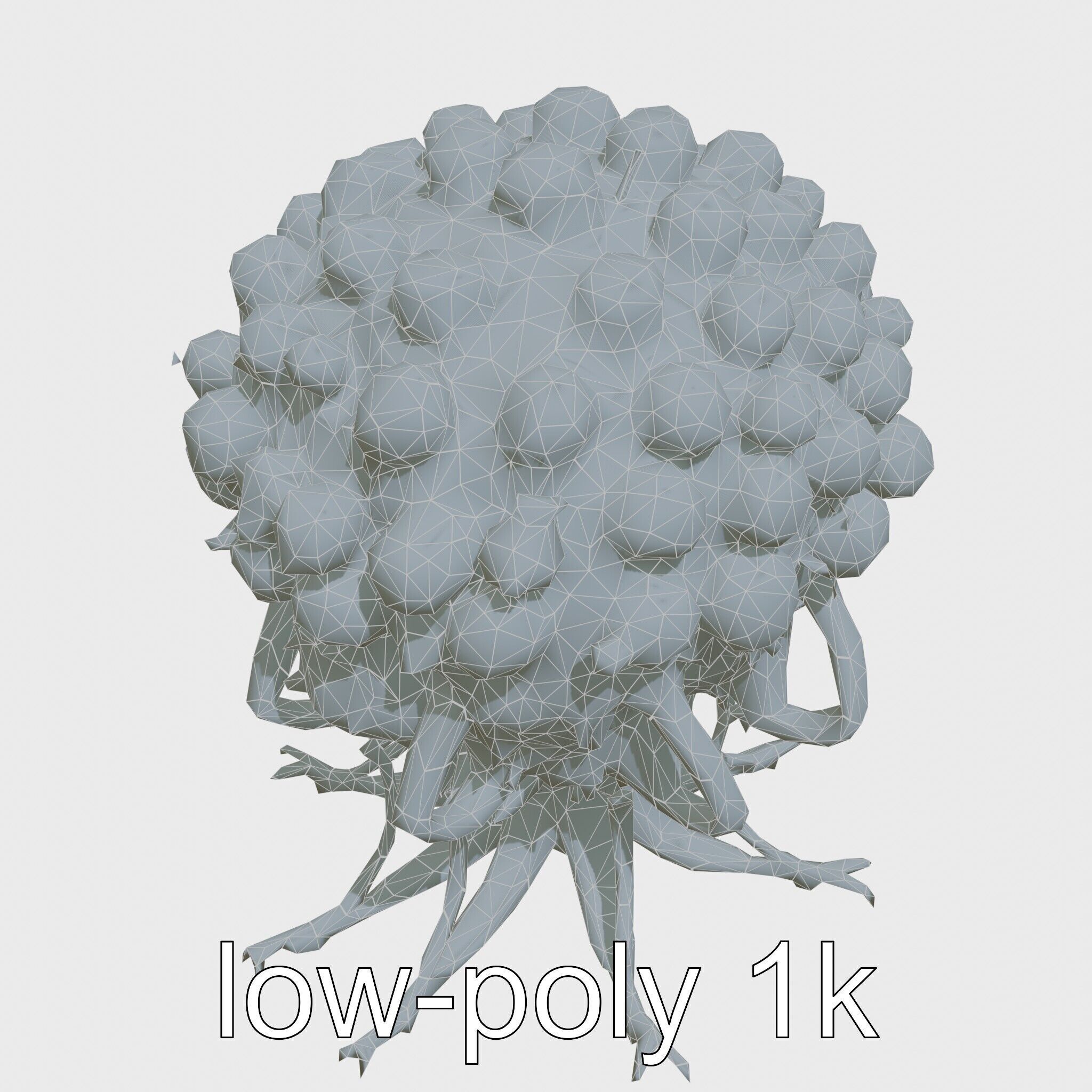 Insectoid Creature with Multiple Eyes and Gelatinous Base Low-poly 3D model_14