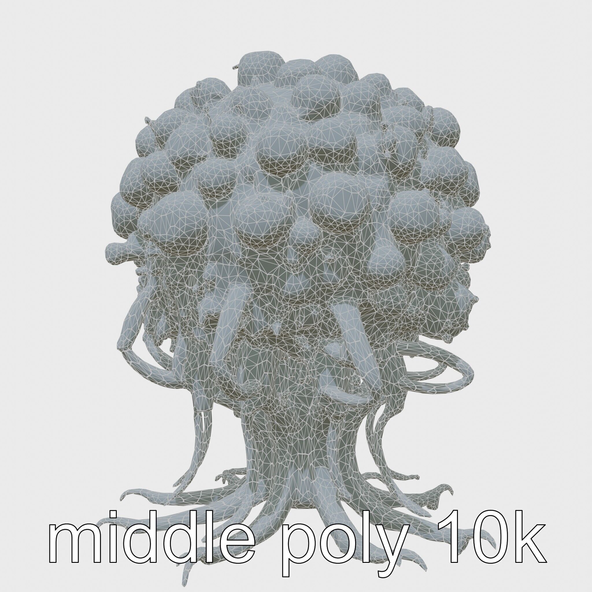 Insectoid Creature with Multiple Eyes and Gelatinous Base Low-poly 3D model_19