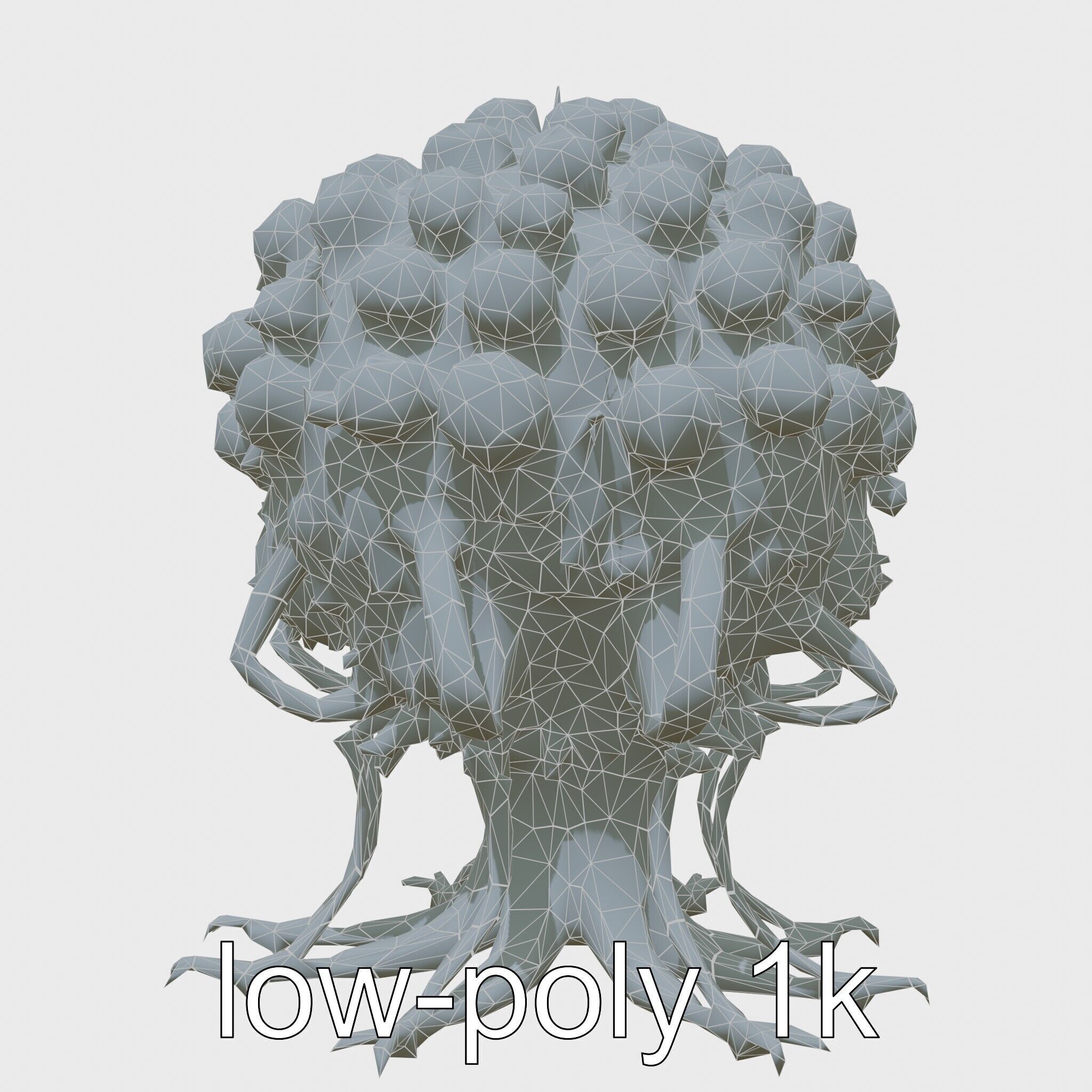 Insectoid Creature with Multiple Eyes and Gelatinous Base Low-poly 3D model_28