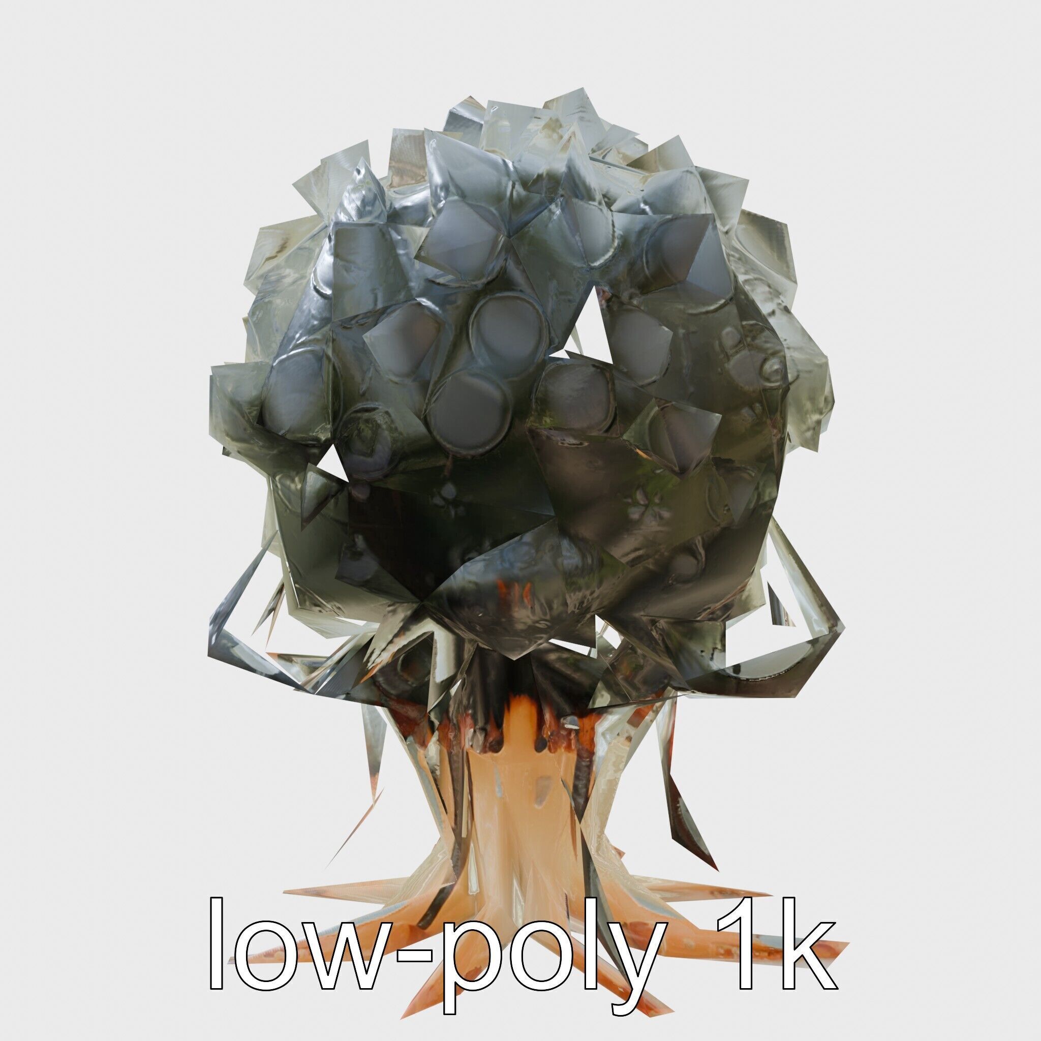 Insectoid Creature with Multiple Eyes and Gelatinous Base Low-poly 3D model_4