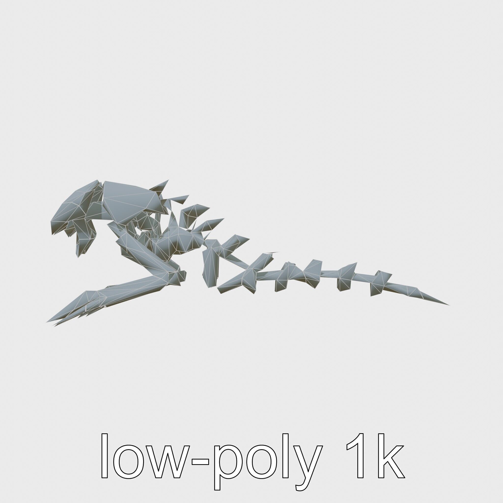 Mechanical Beast Frame with Human Features and Blood Stains Low-poly 3D model_25