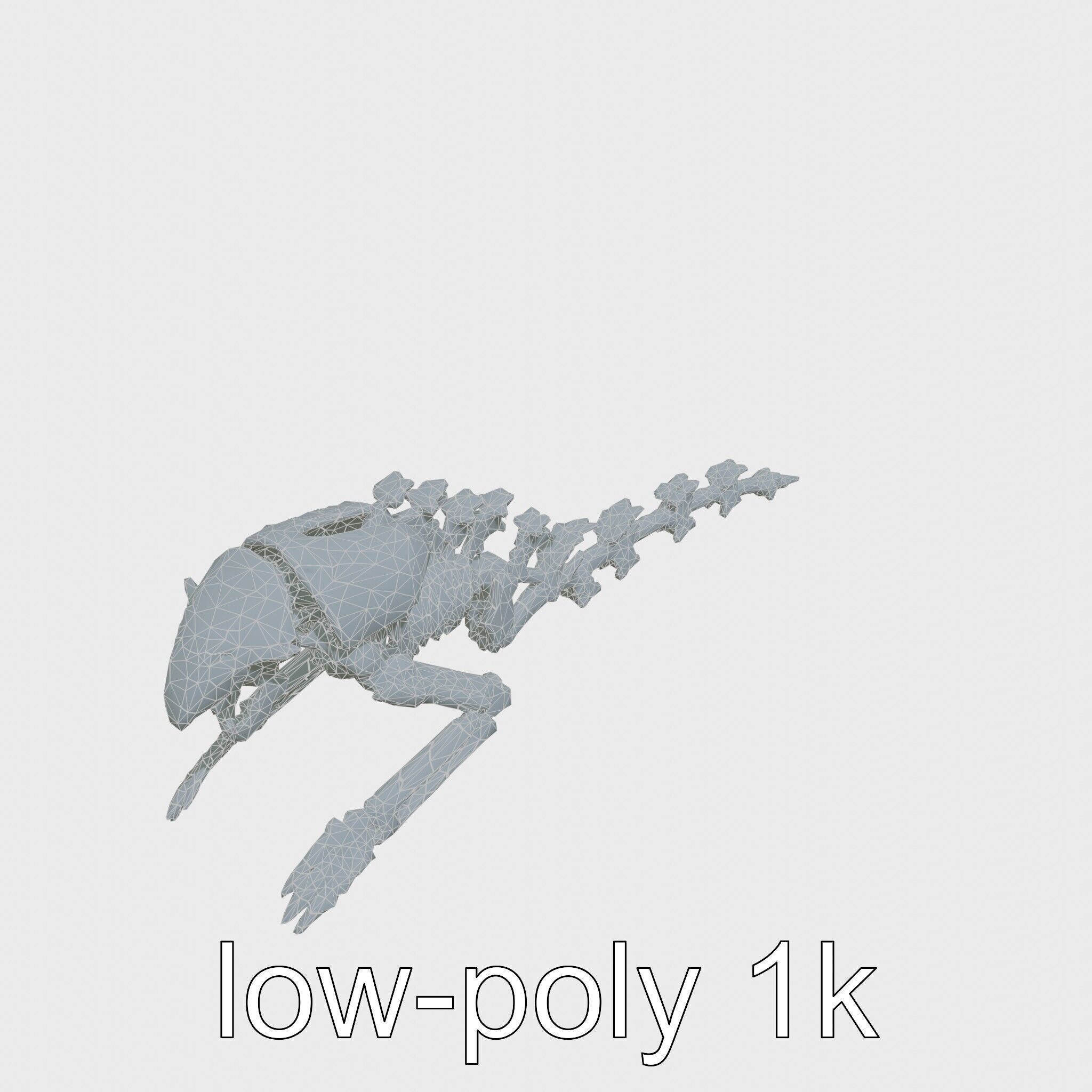 Mechanical Beast Frame with Human Features and Blood Stains Low-poly 3D model_20