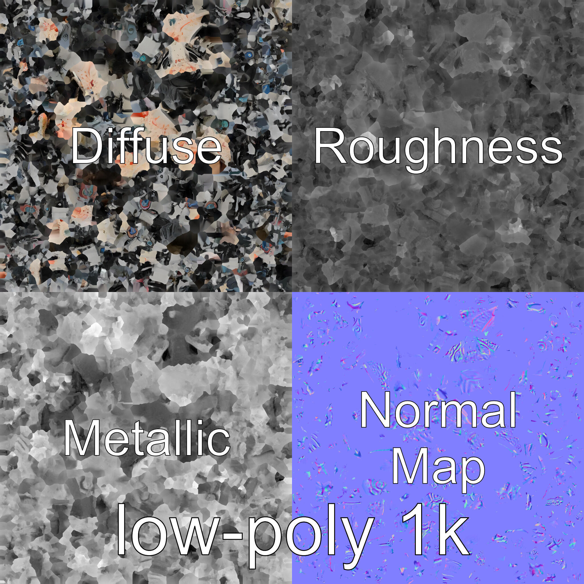 Mechanical Beast Frame with Human Features and Blood Stains Low-poly 3D model_29