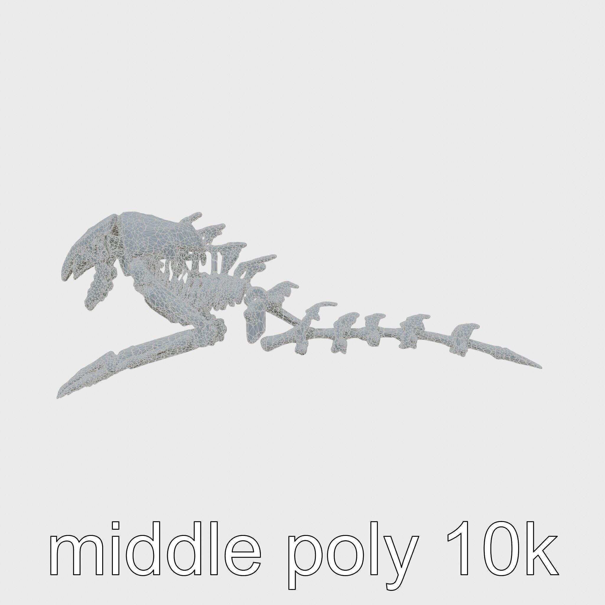 Mechanical Beast Frame with Human Features and Blood Stains Low-poly 3D model_23