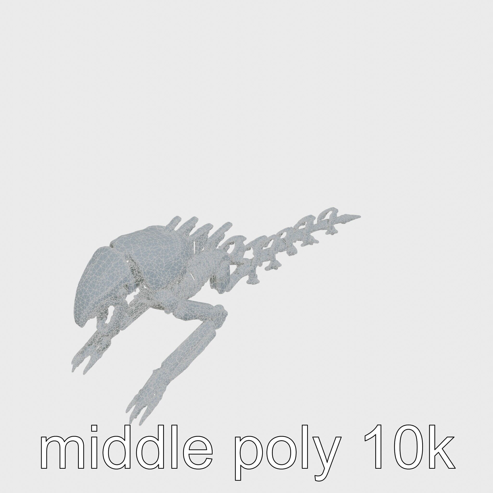 Mechanical Beast Frame with Human Features and Blood Stains Low-poly 3D model_22