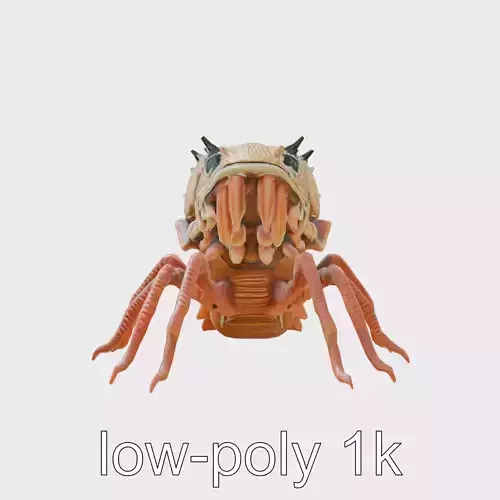 Insectoid Monster Creature Model with Spiked Shell Low-poly 3D model