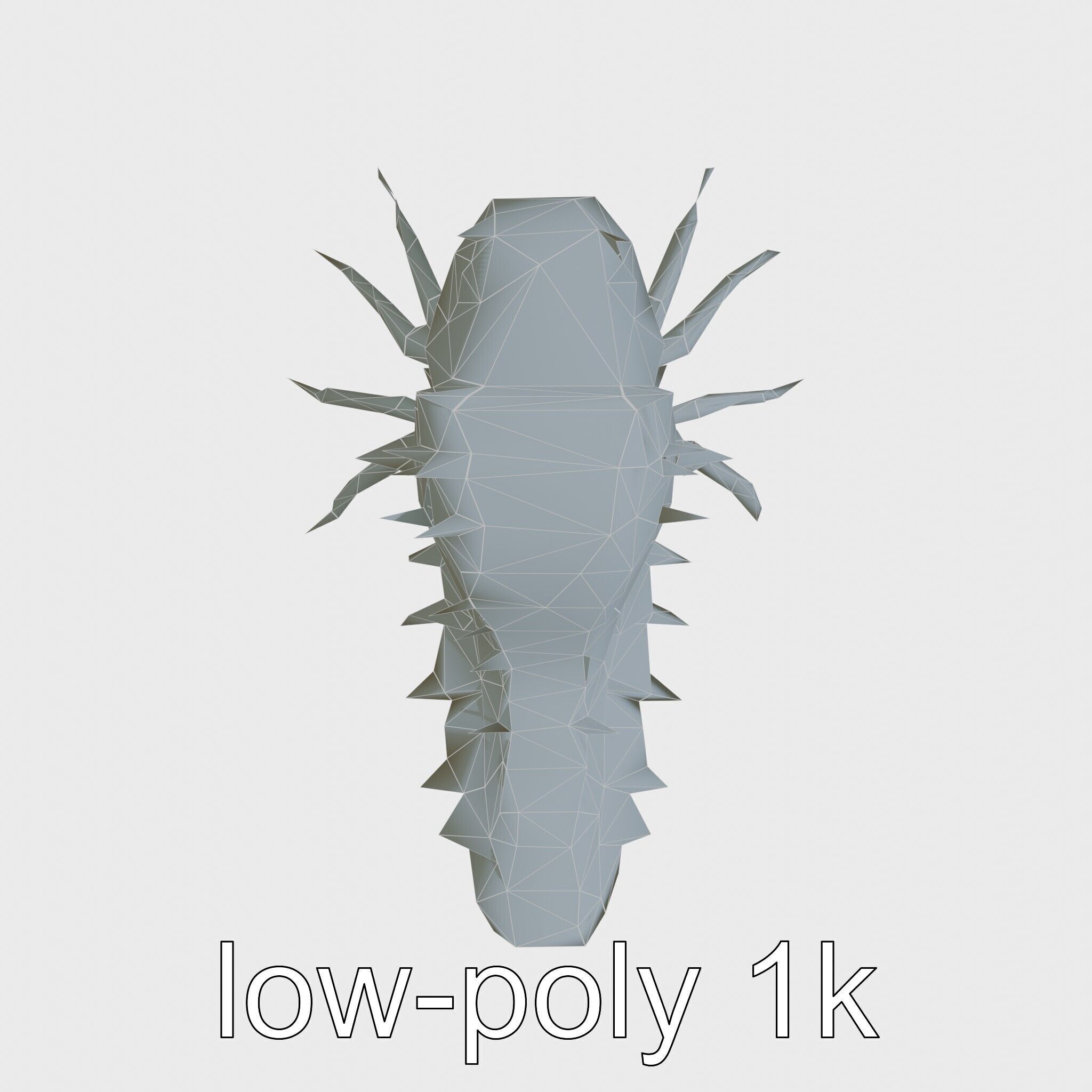 Insectoid Monster Creature Model with Spiked Shell Low-poly 3D model_15