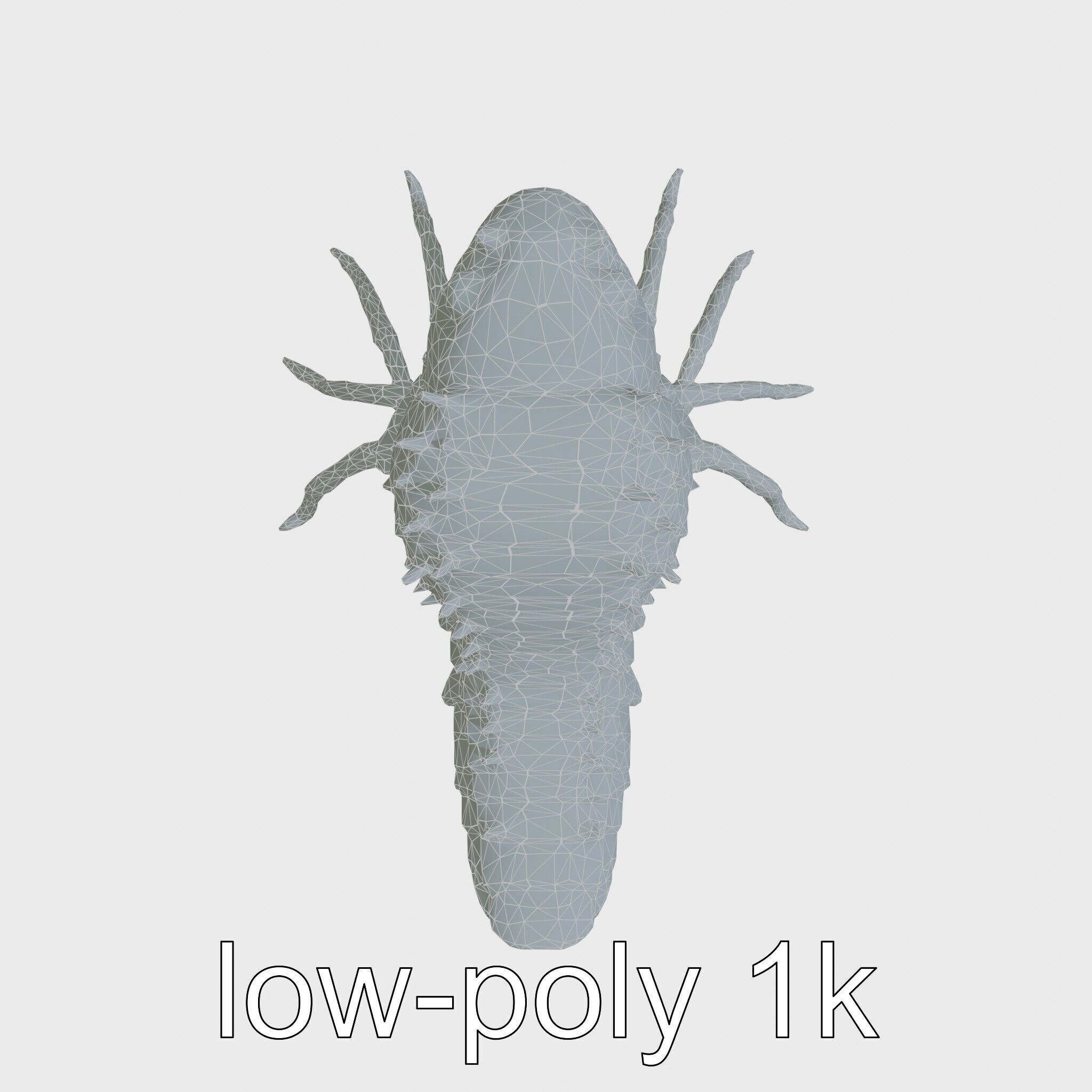 Insectoid Monster Creature Model with Spiked Shell Low-poly 3D model_21
