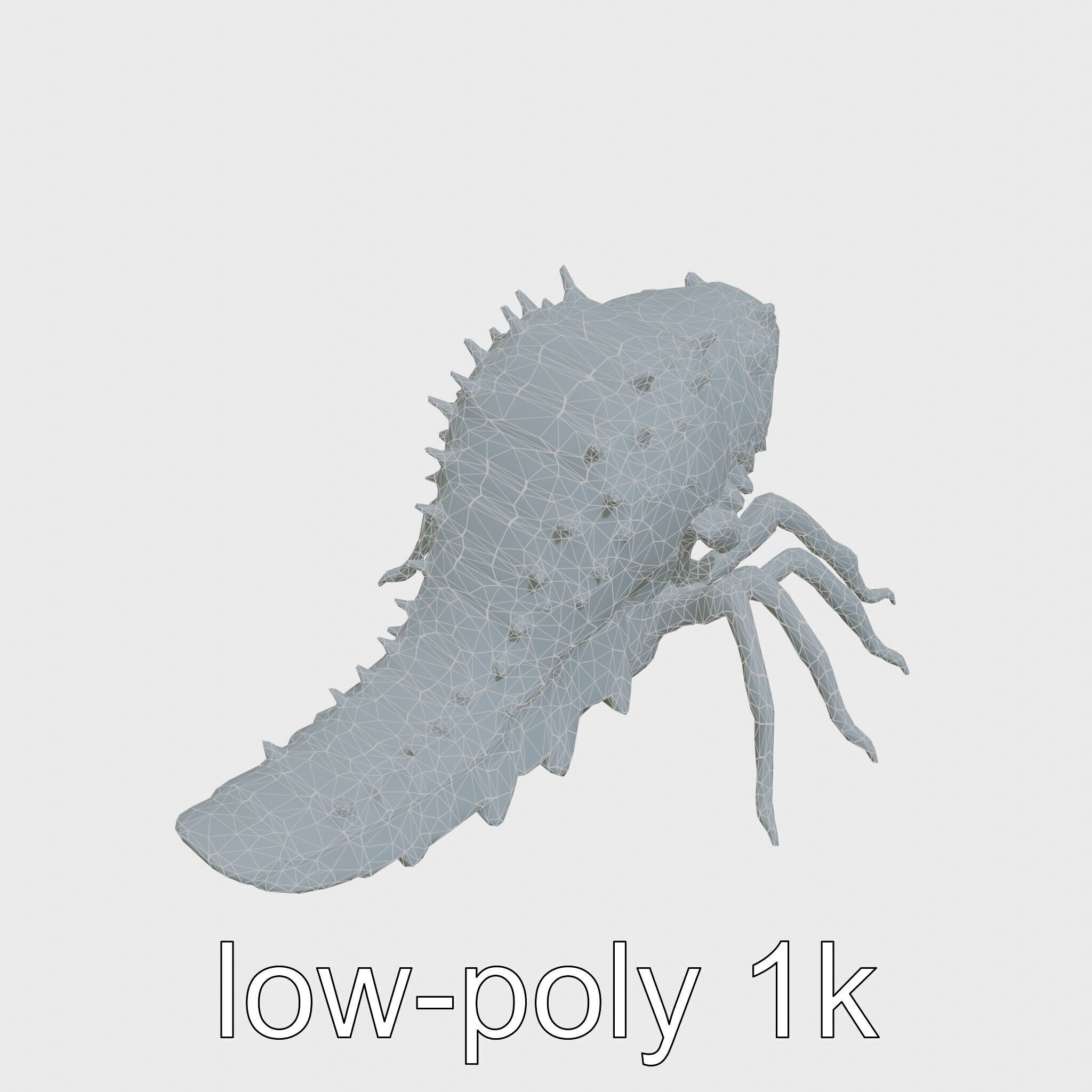 Insectoid Monster Creature Model with Spiked Shell Low-poly 3D model_22