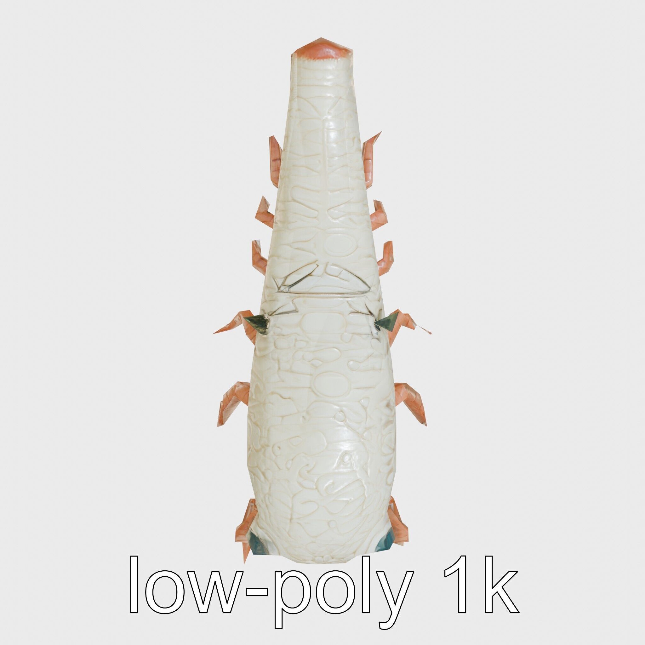 Tentacled Creature with Insect Eyes Low-poly 3D model_26