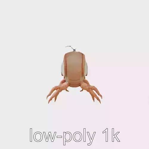 Tentacled Creature with Insect Eyes Low-poly 3D model