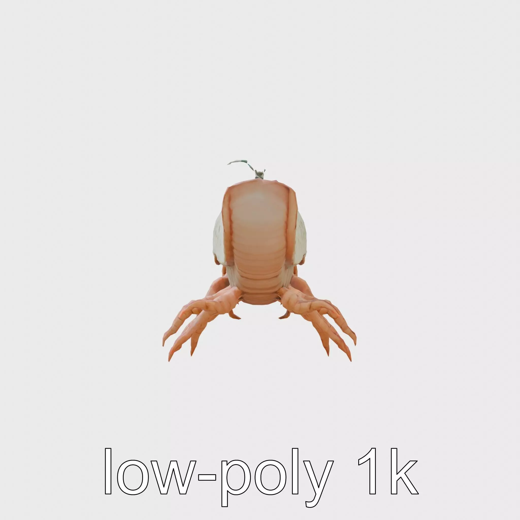 Tentacled Creature with Insect Eyes Low-poly 3D model_0