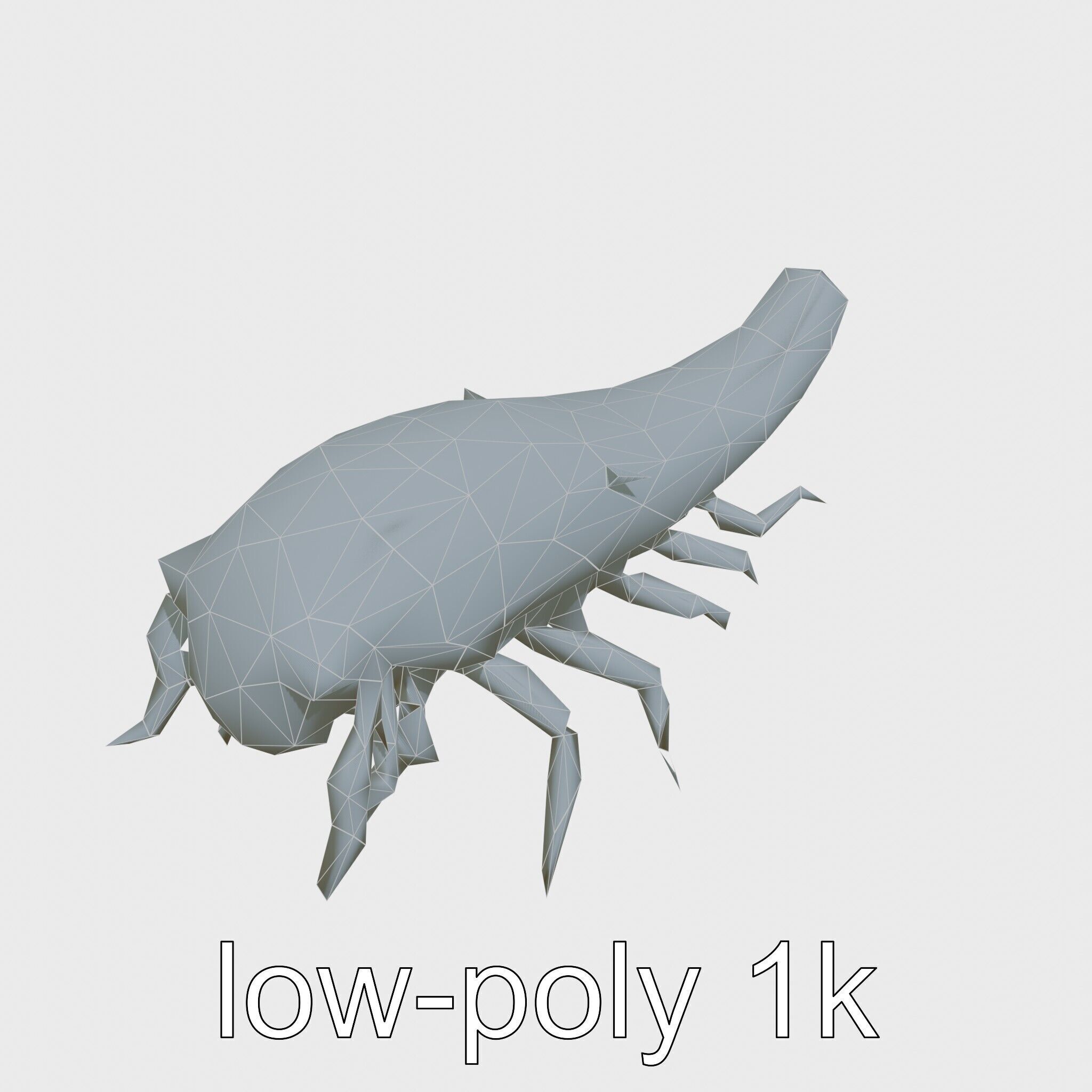 Tentacled Creature with Insect Eyes Low-poly 3D model_19