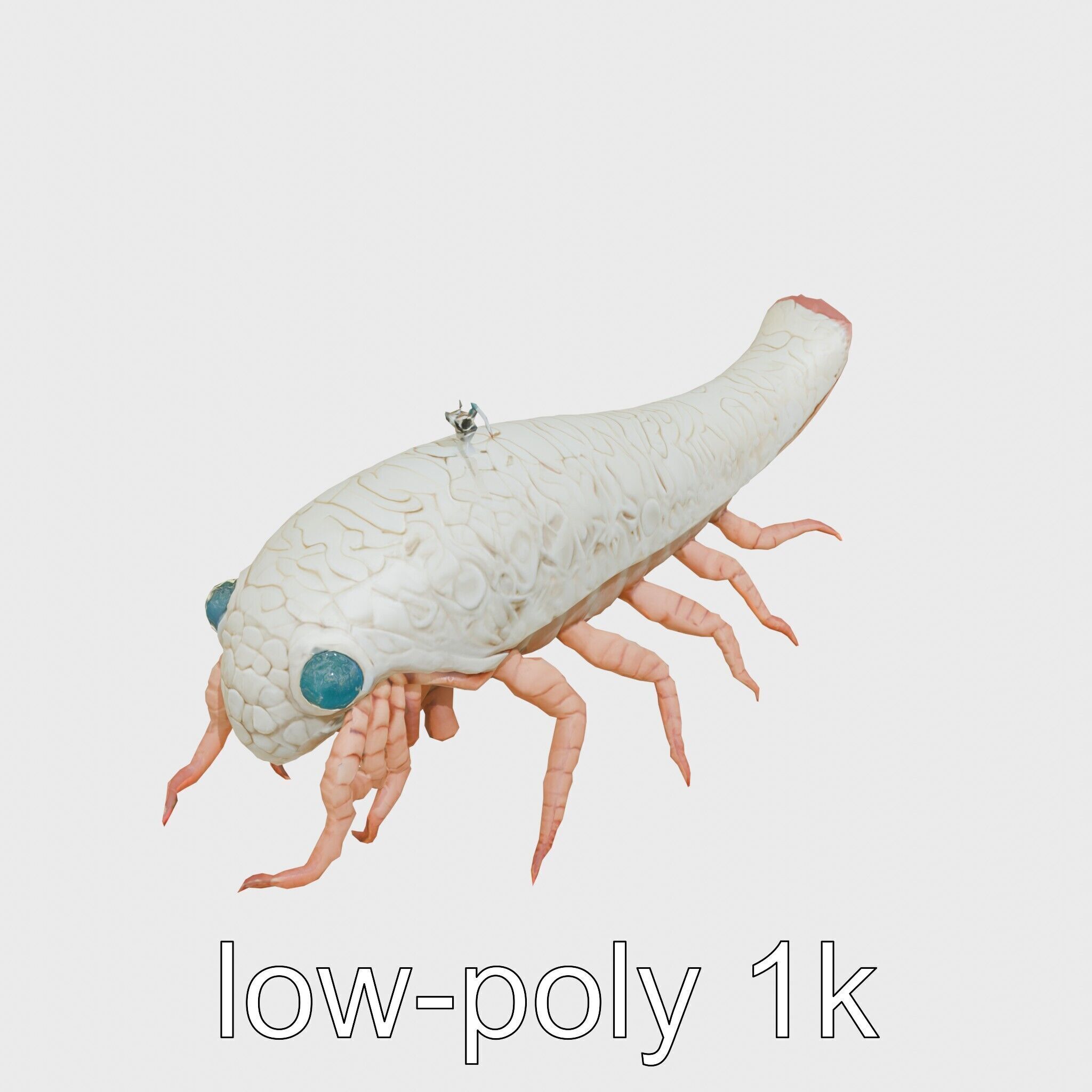 Tentacled Creature with Insect Eyes Low-poly 3D model_9