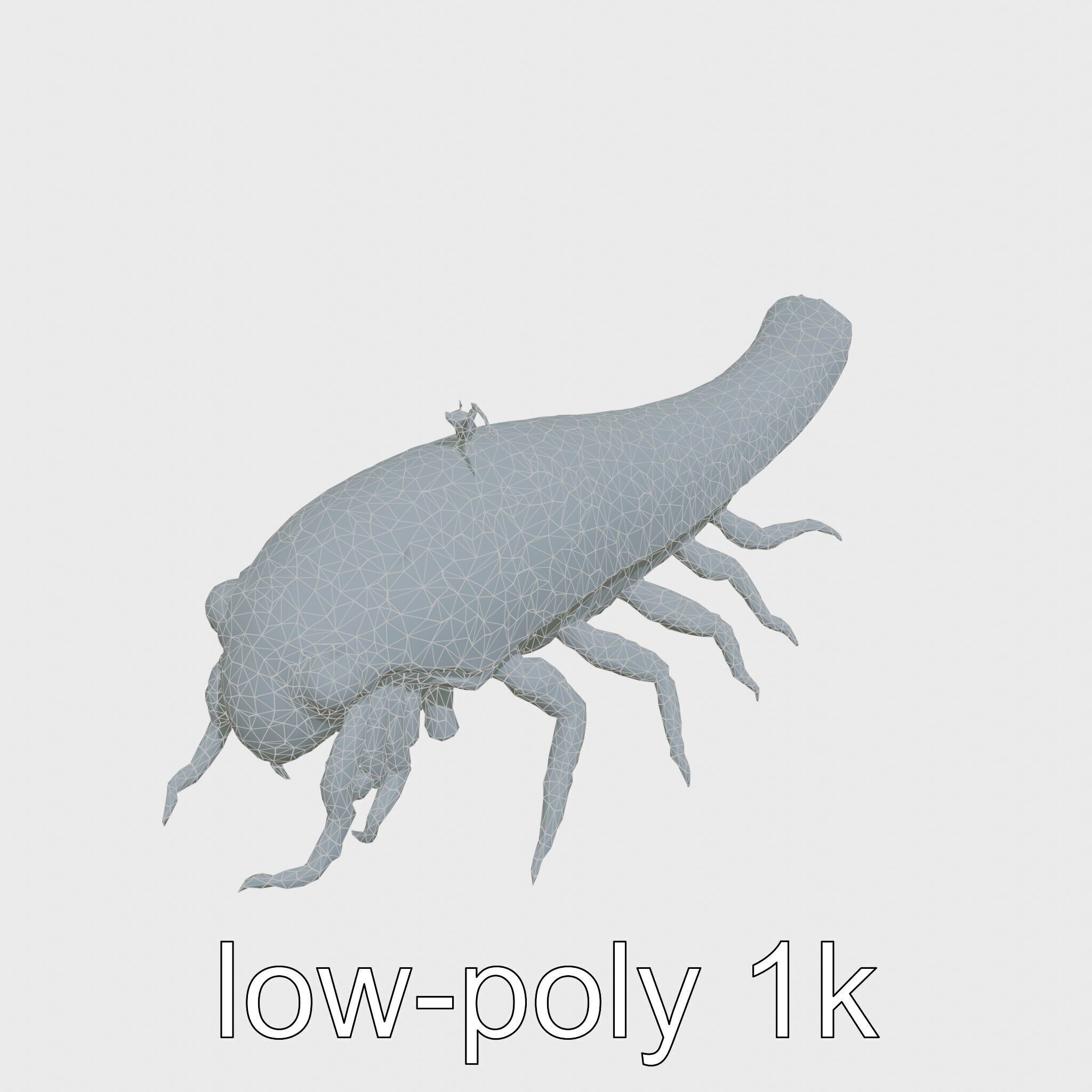 Tentacled Creature with Insect Eyes Low-poly 3D model_27