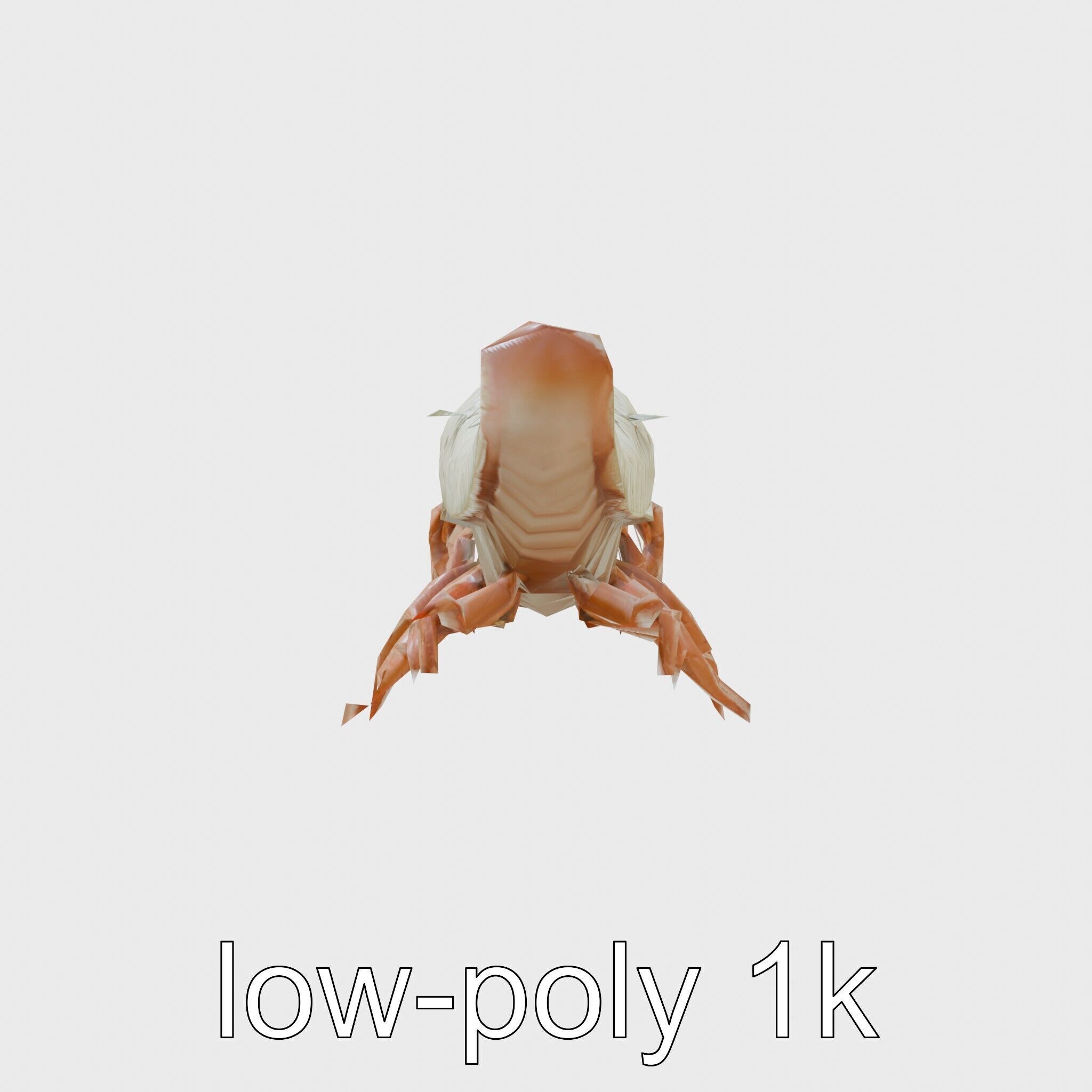 Tentacled Creature with Insect Eyes Low-poly 3D model_4