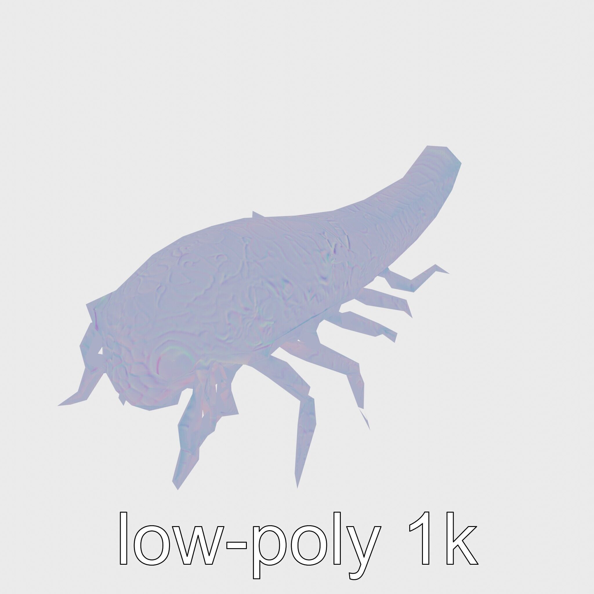 Tentacled Creature with Insect Eyes Low-poly 3D model_25