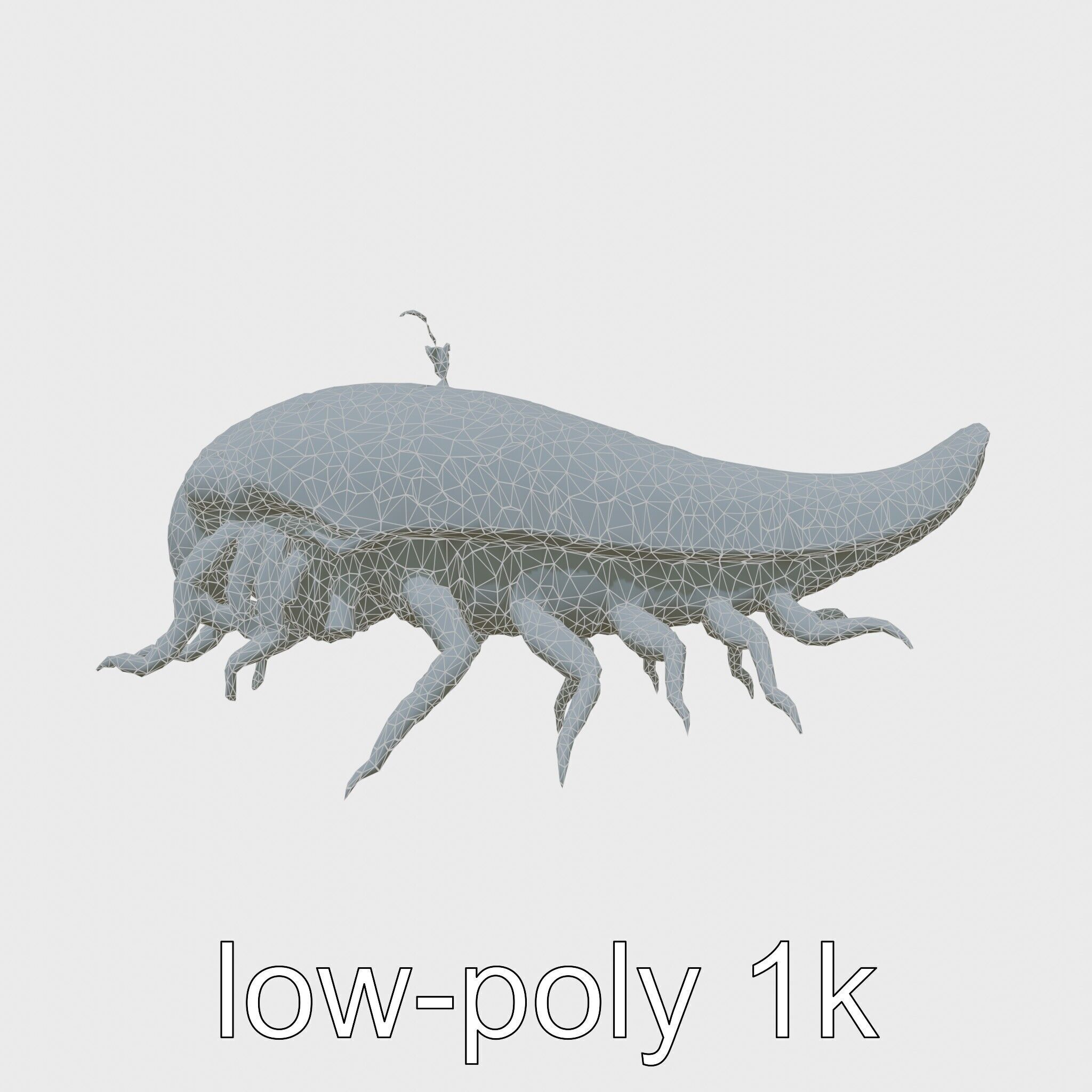 Tentacled Creature with Insect Eyes Low-poly 3D model_24