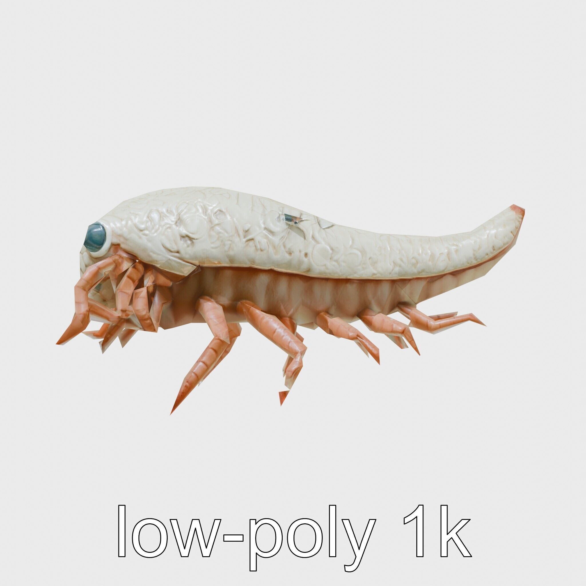 Tentacled Creature with Insect Eyes Low-poly 3D model_20